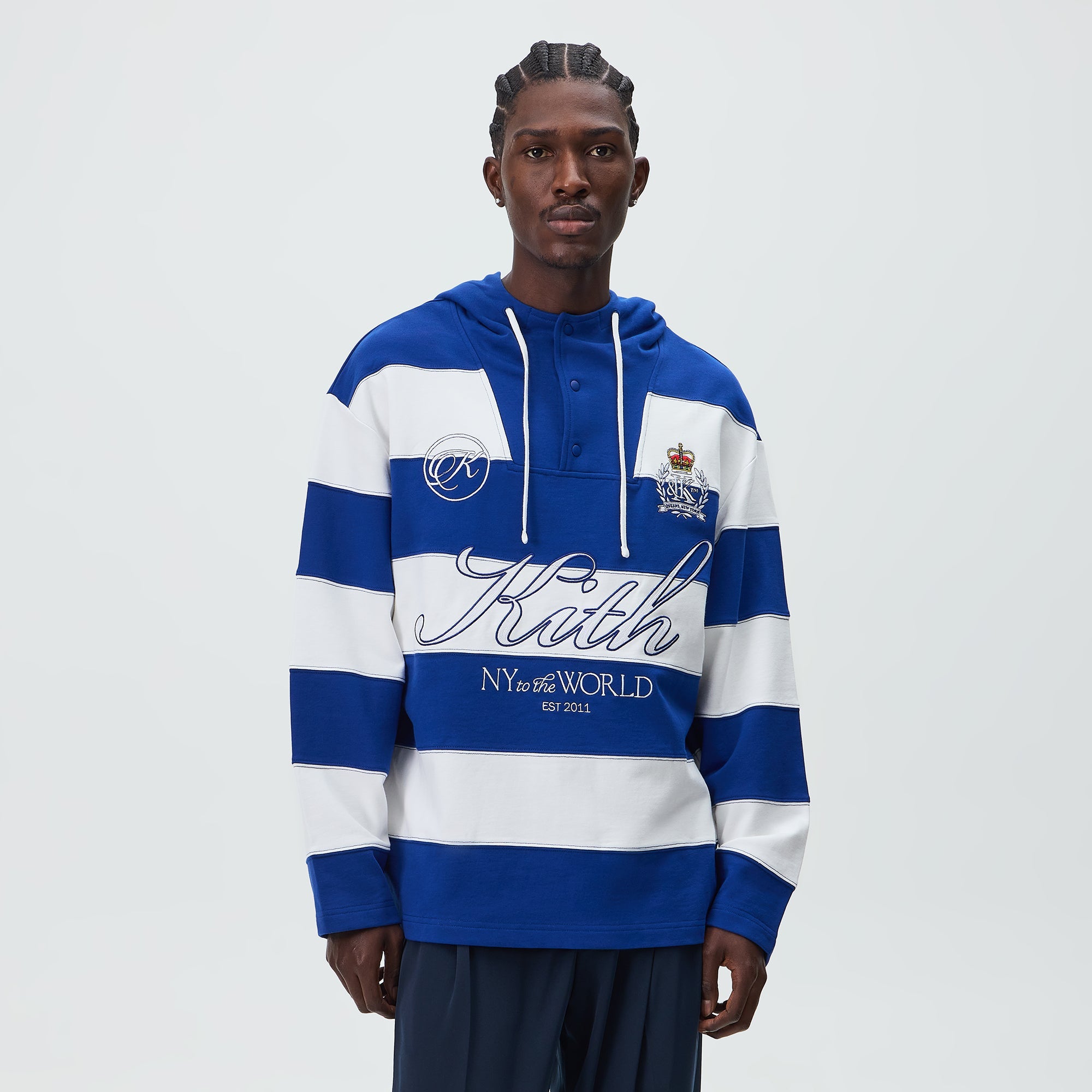 Kith Compact Fleece Striped Caleb Anorak Hoodie - Layer – Kith Europe Kith Compact Fleece Striped Caleb Anorak Hoodie - Layer – Kith Europe