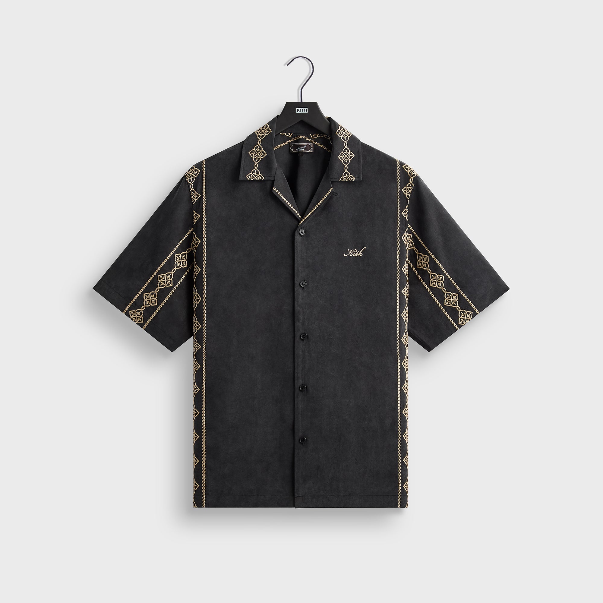 トップス Cupro Linen Thompson Camp Collar Shirt Kith Cupro Linen Thompson Camp Collar Shirt - Black – Kith Europe
