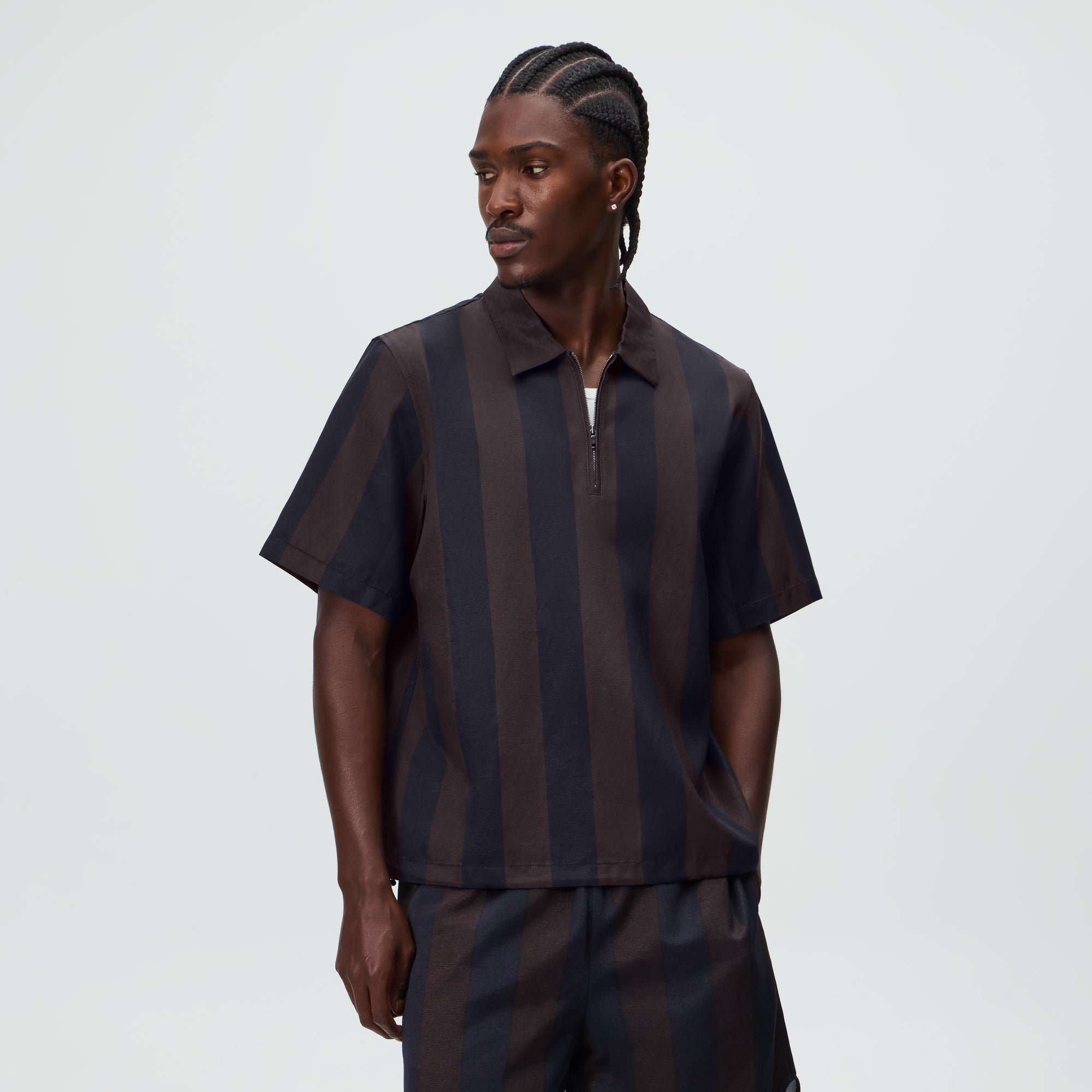 &Kin Montis Quarter Zip Faille Shirt - Cosmos – Kith Europe