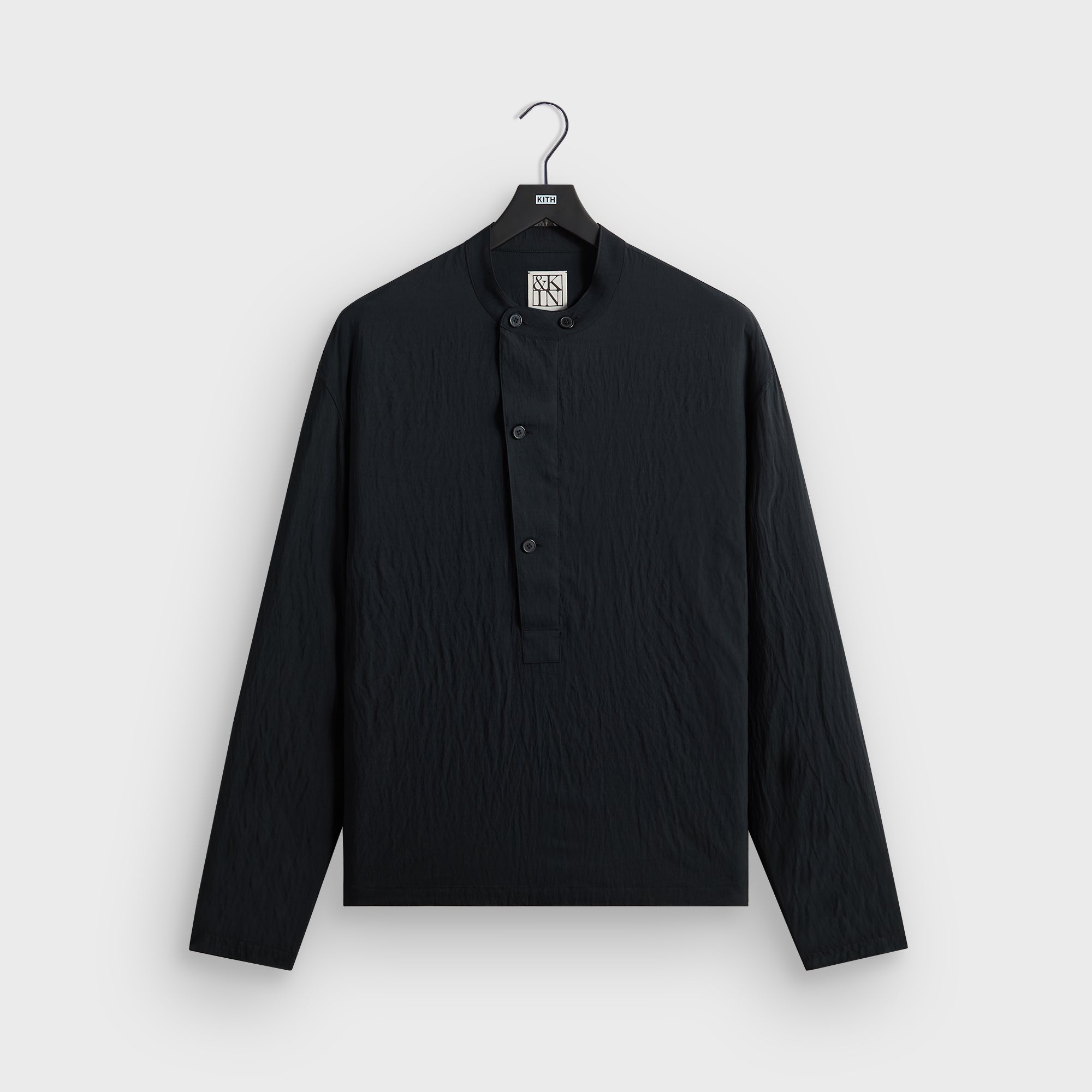 &Kin Wrinkle Cupro Leven Shirt - Black – Kith Europe