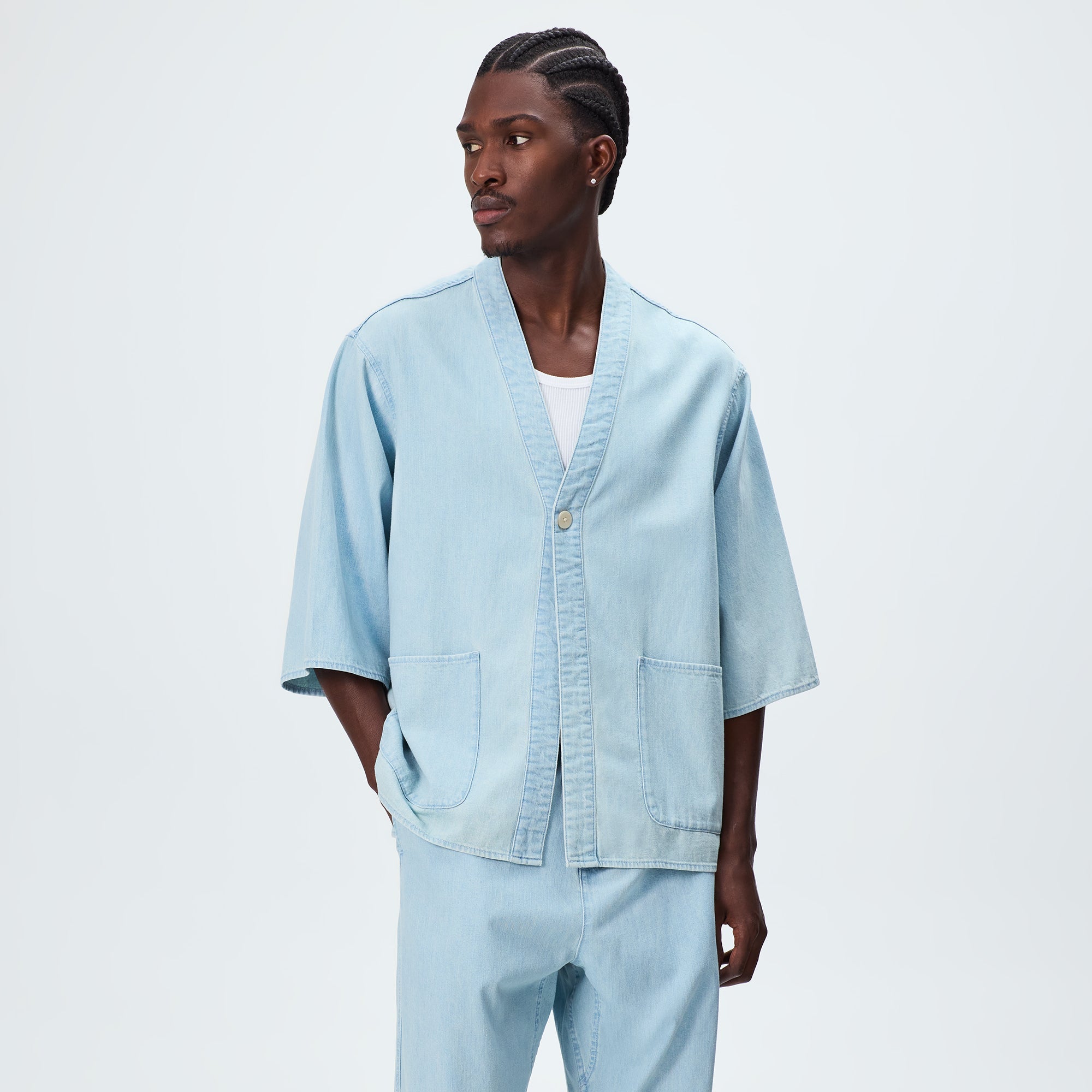 Kith Chambray Nanthan Shirt - Light Indigo – Kith Europe