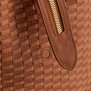 Kith Document Bag in Kith Monogram Deboss Leather - Parchment