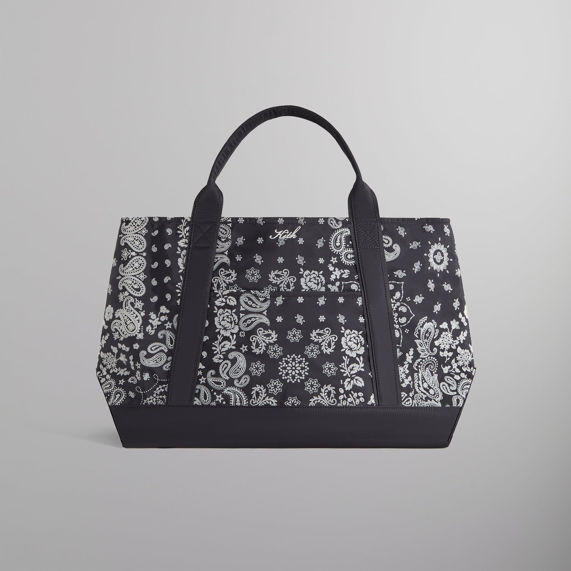 Kith Paisley Flocked Nylon Tote Bag - Black