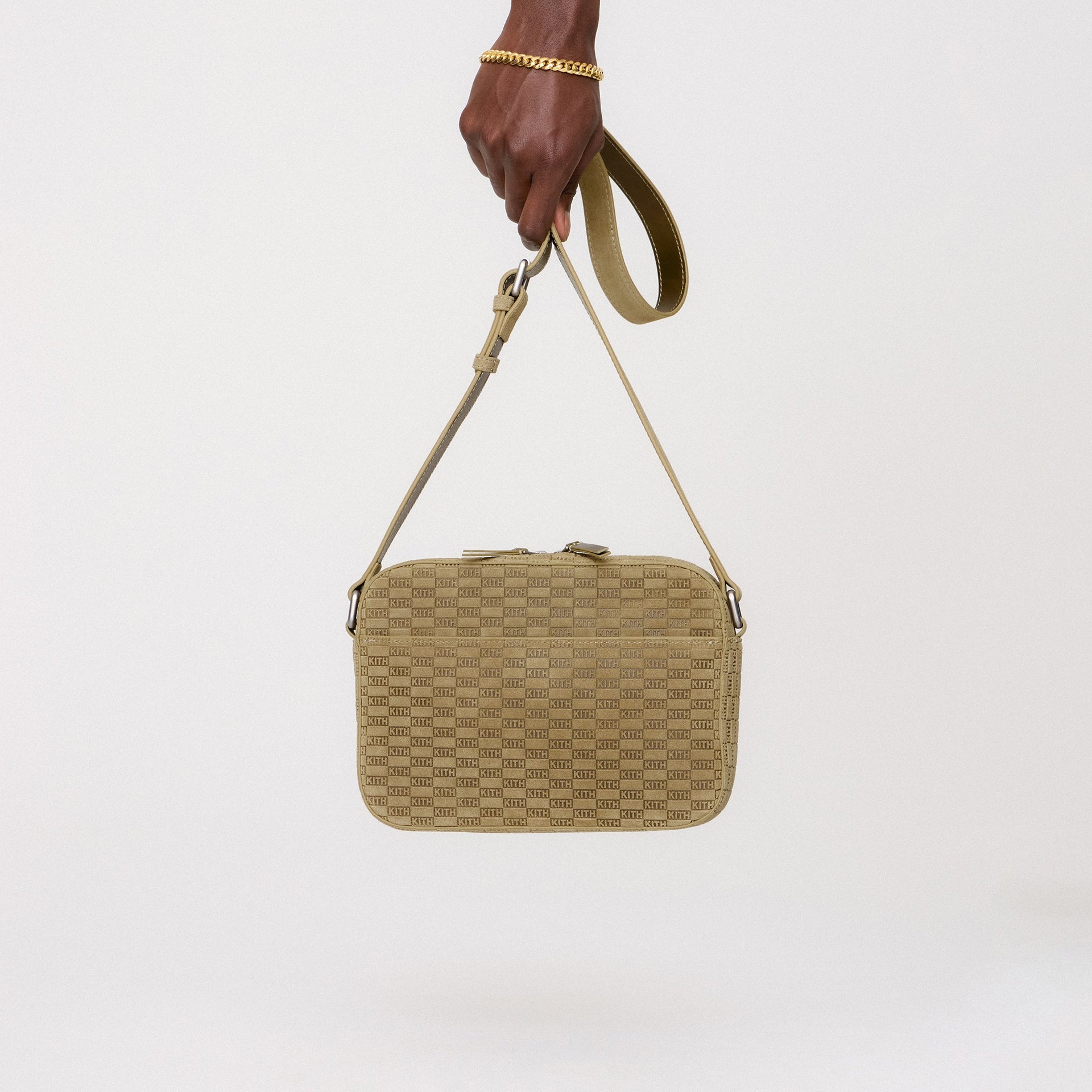 Kith Monogram Suede Camera Crossbody - Grit
