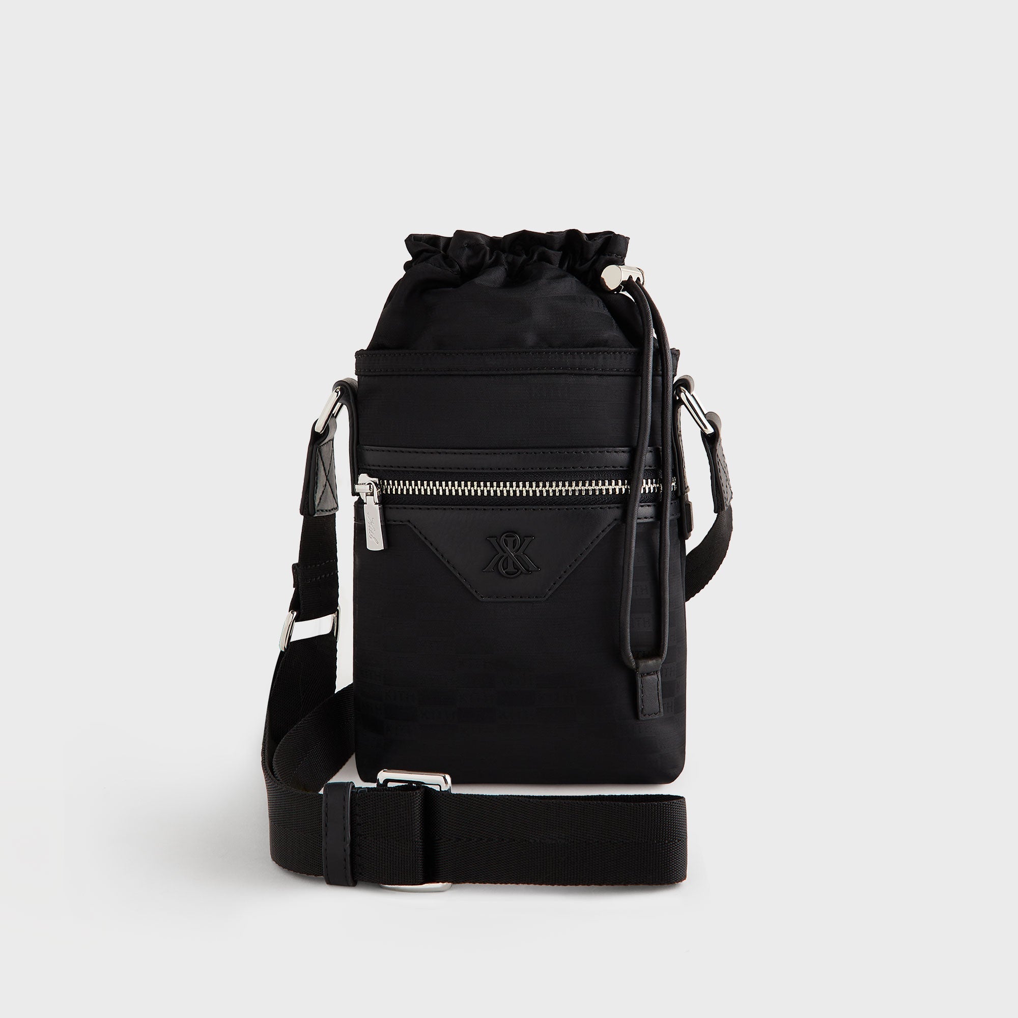 Kith Monogram Nylon Jacquard Drawcord Crossbody - Black – Kith Europe Kith Monogram Nylon Jacquard Drawcord Crossbody - Black – Kith Europe