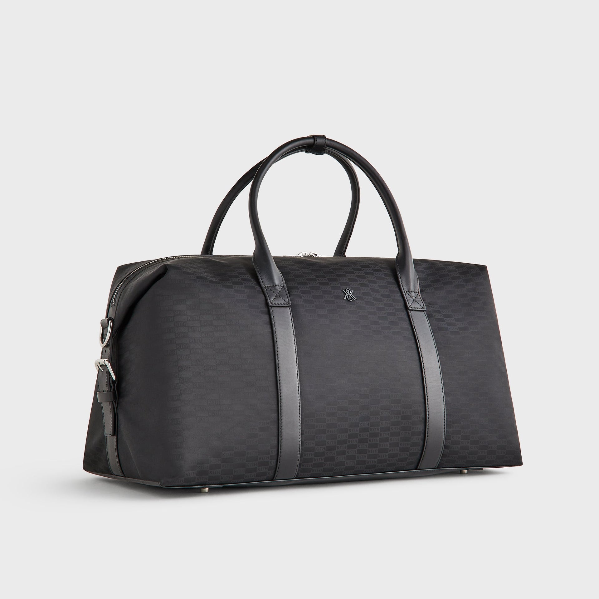 Kith Monogram Nylon Leather Duffle Bag - Black
