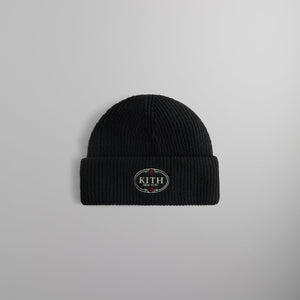 Kith Rose Embroidered Cuffed Beanie - Black