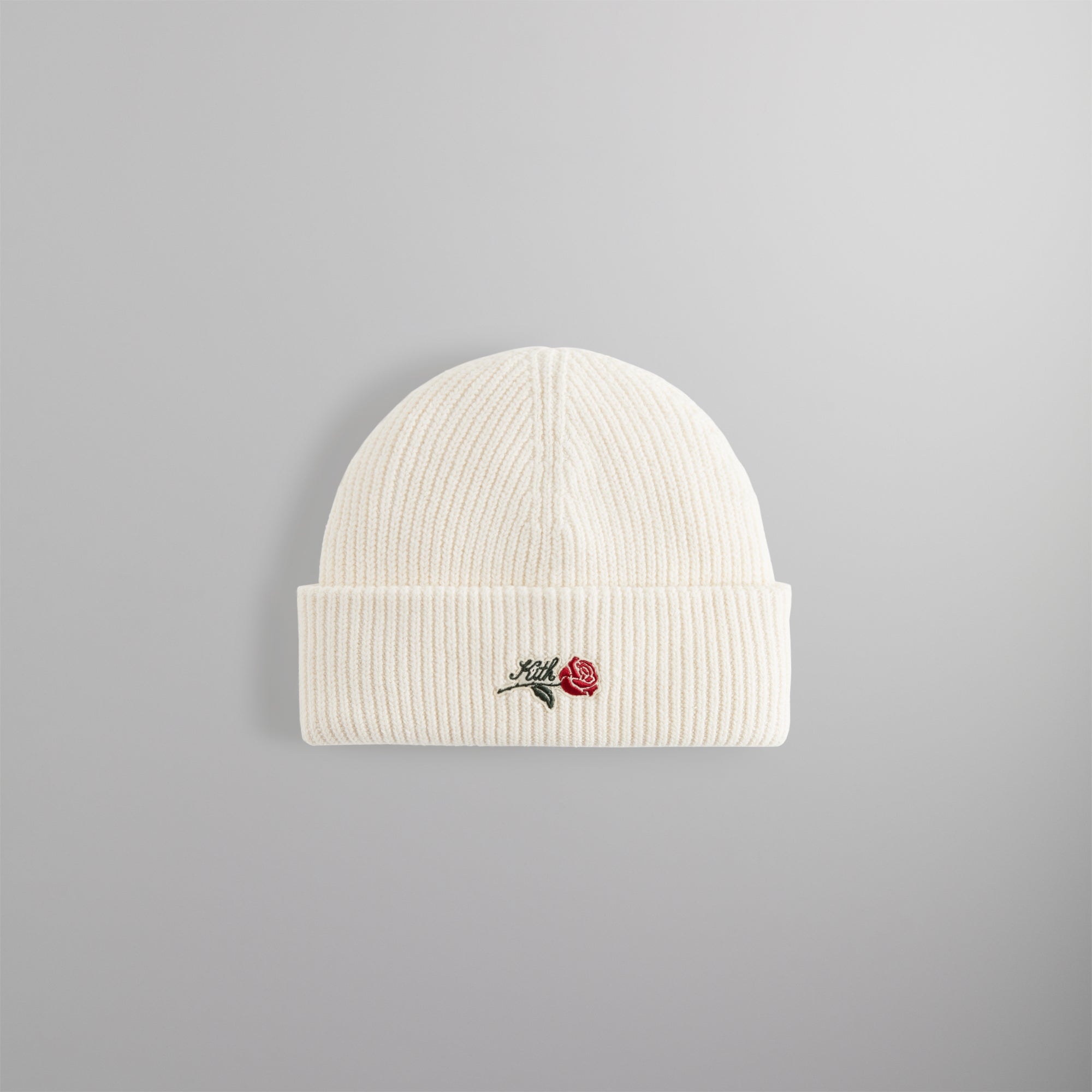 Kith Script Rose Felt Embroidery Cotton Beanie - Sandrift – Kith