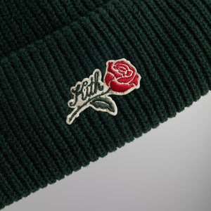 Kith Script Rose Felt Embroidery Cotton Beanie - Stadium