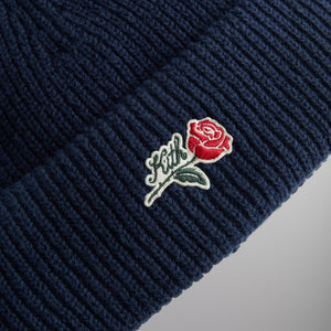 Kith Script Rose Felt Embroidery Cotton Beanie - Nocturnal PH