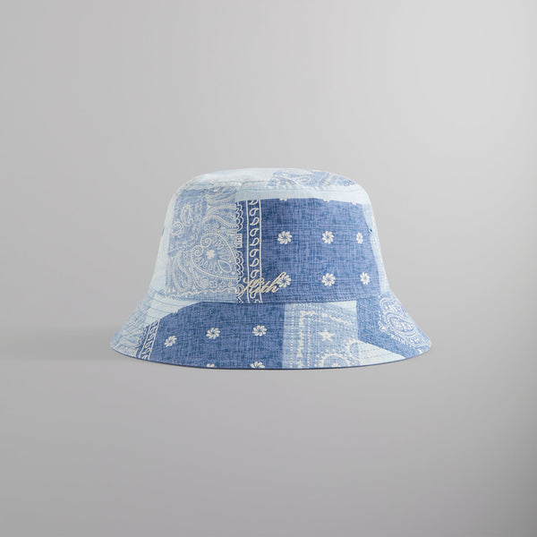 Kith Washed Pasiley Dawson Reversible Bucket Hat - Light Indigo