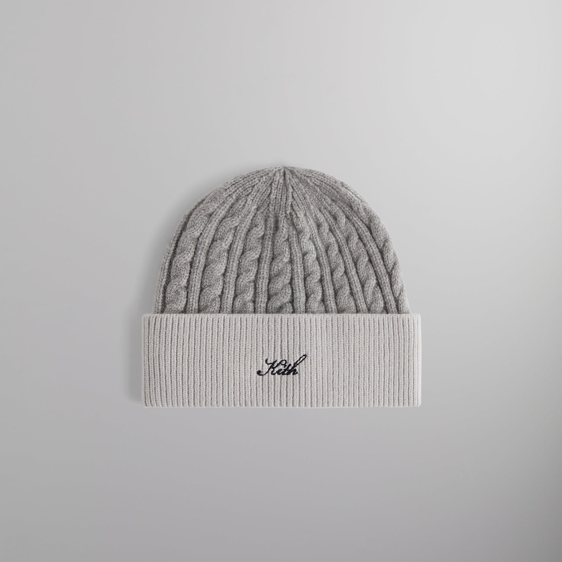 Kith Cable Knit Mia Beanie - Light Heather Grey