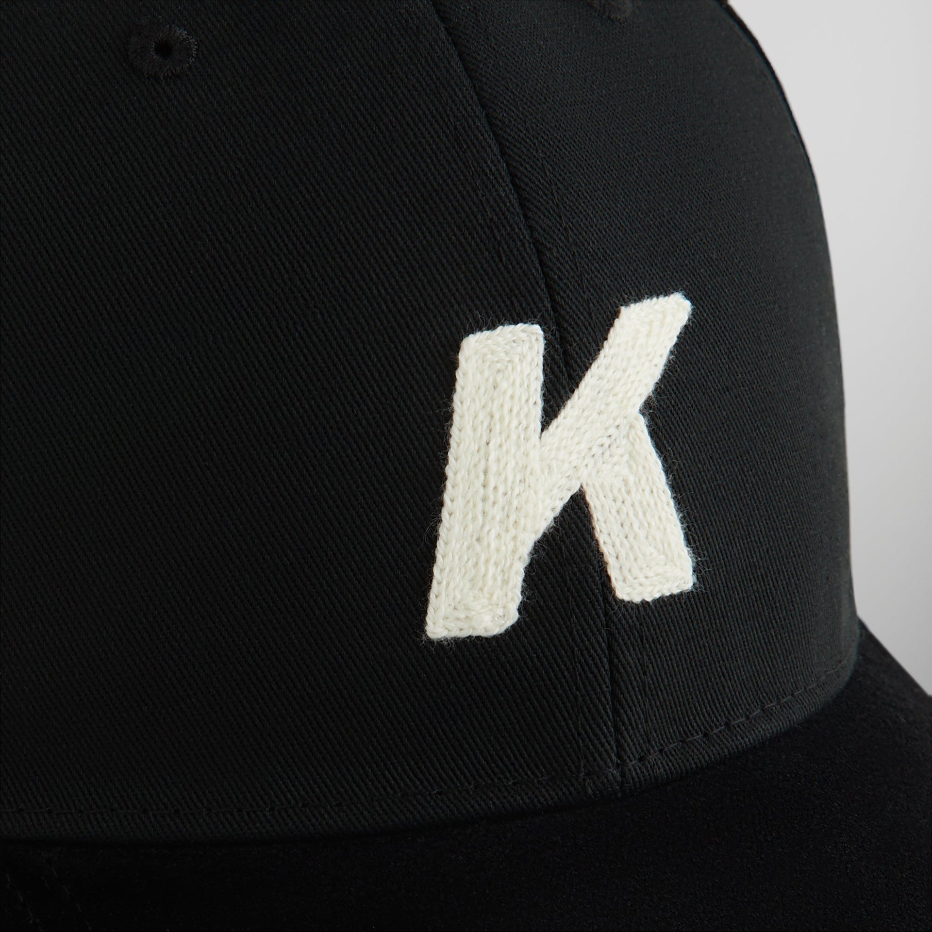 Kith Crochet K Aaron Classic Cap With Suede Brim - Black