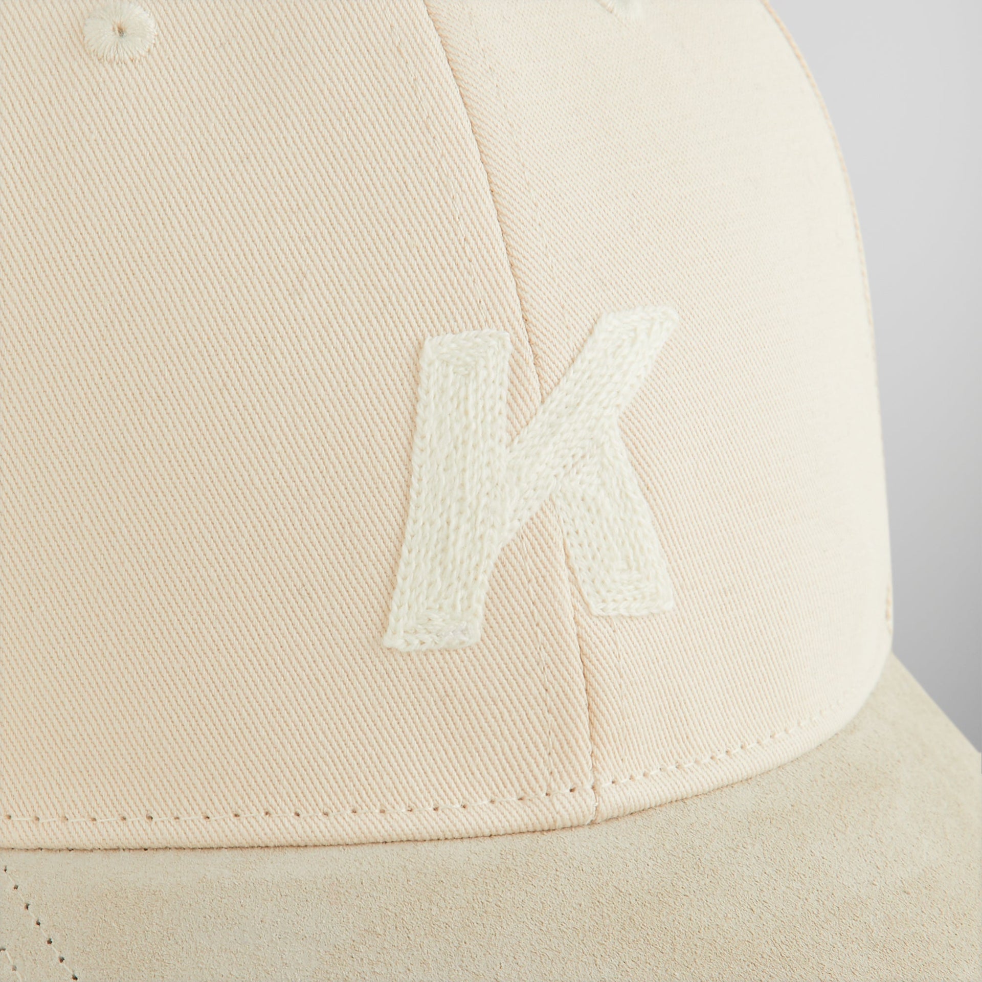 Kith Crochet K Aaron Classic Cap With Suede Brim - Sandrift