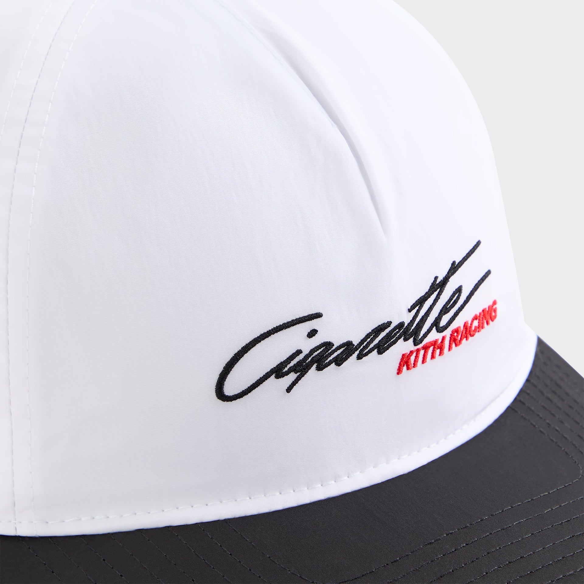 Kith for Cigarette Wrinkle Nylon Bay Low Pinch Crown Snapback - White