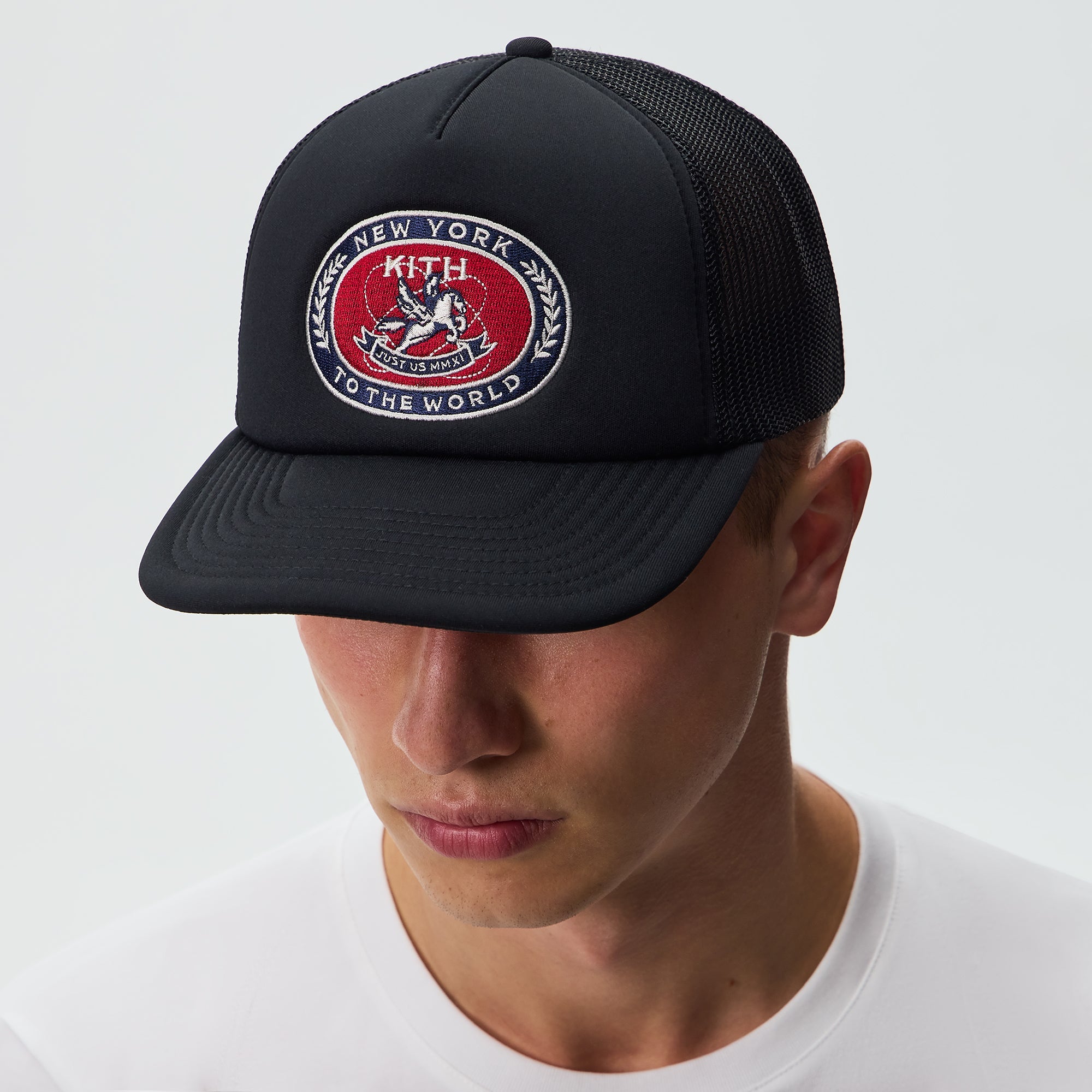 帽子 Kith Laurel Pegasus Nolan Cap Black Kith Laurel Pegasus Nolan Trucker Hat - Black – Kith Europe
