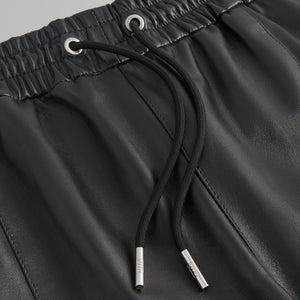 Kith Leather Curtis Panelled Short - Black