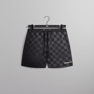 Kith Checkered Satin Collins Short - Black