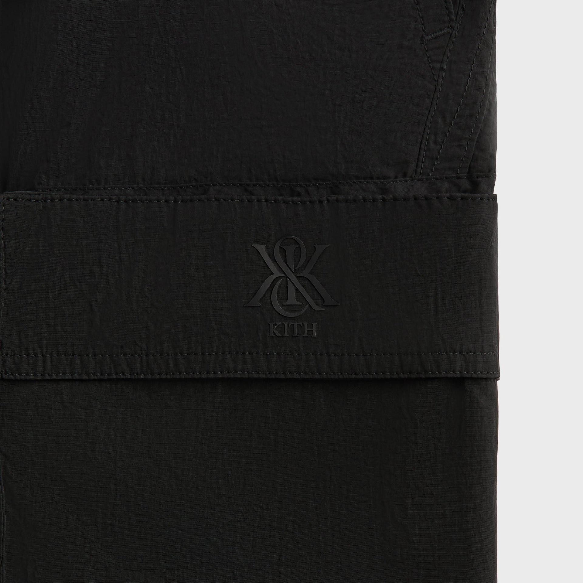 Kith Wrinkle Nylon Evan Cargo Short - Black