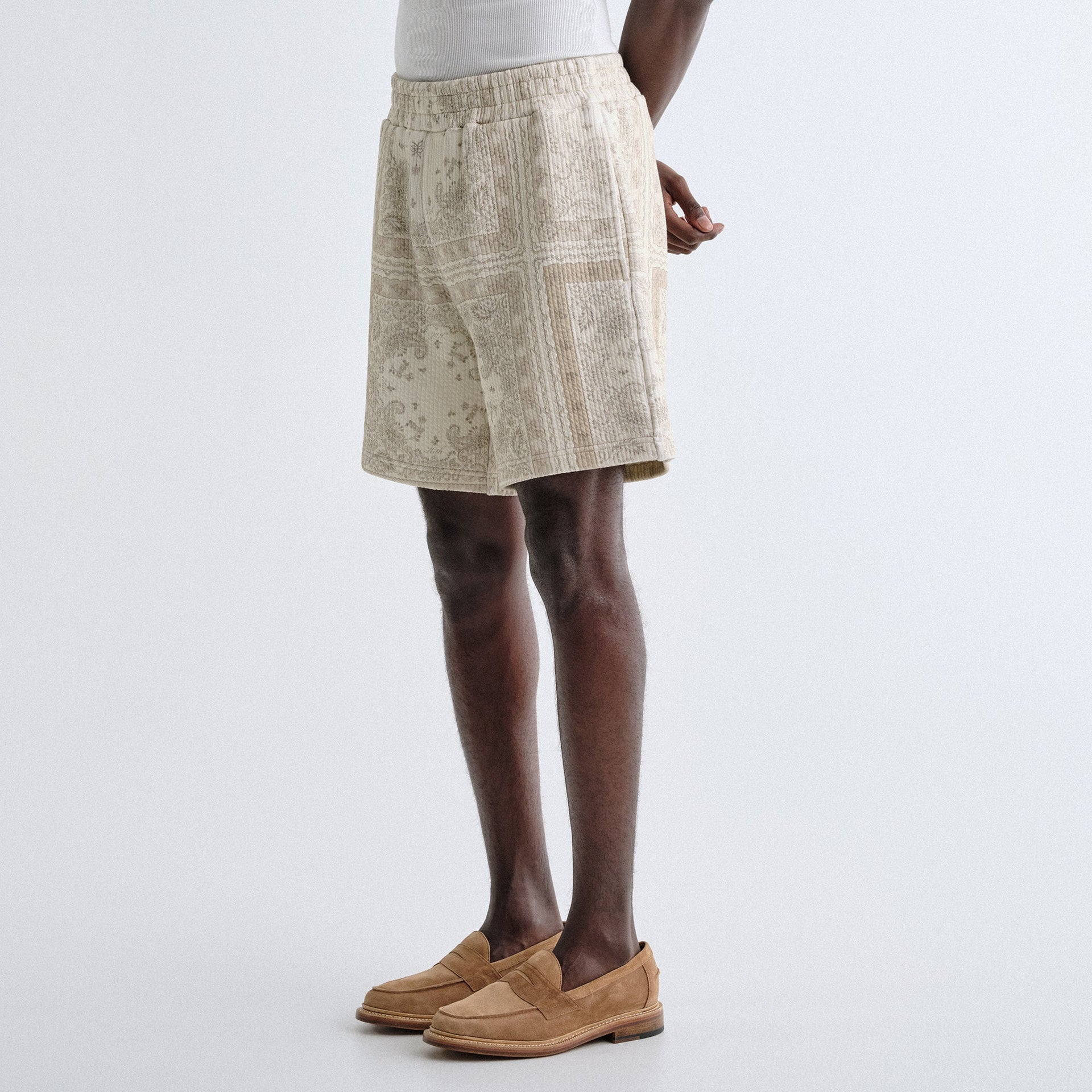 Kith Striped Interlock Curtis Short - Canvas