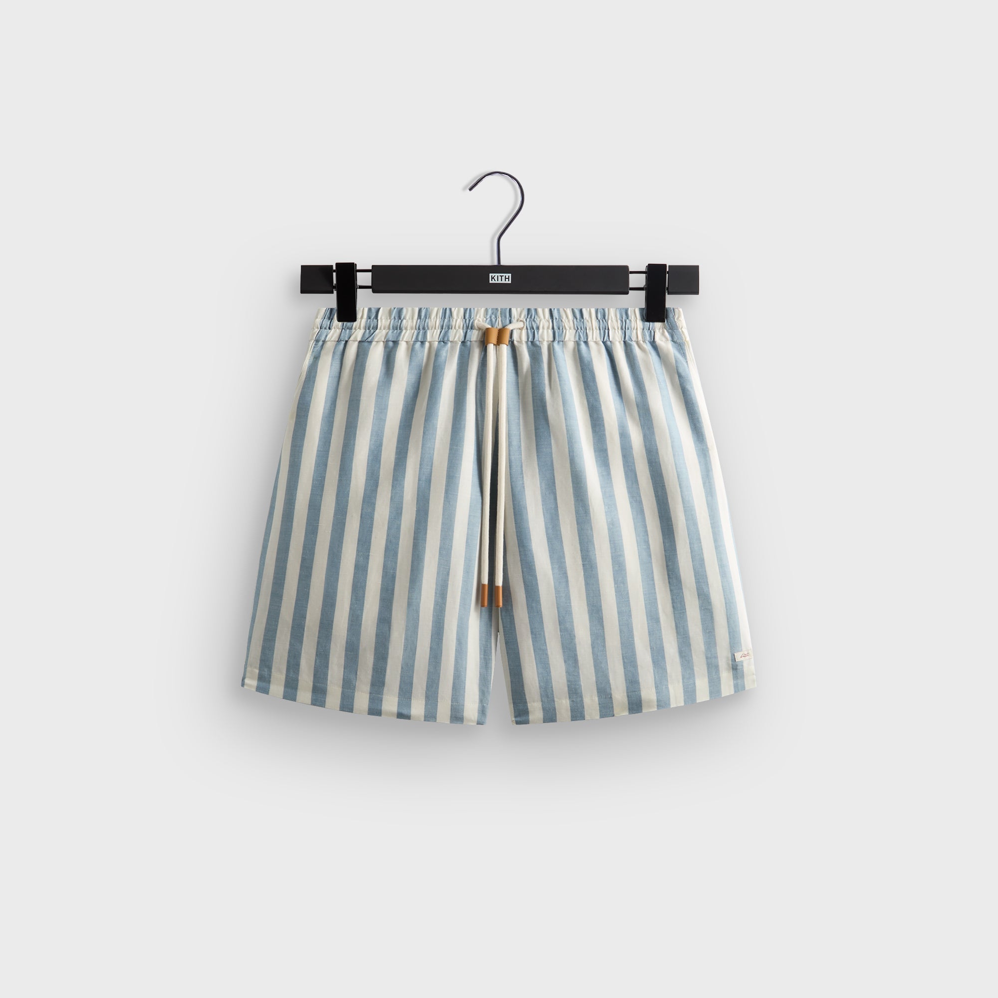 Kith Spun Silk Linen Stripe Kellen Short - Light Indigo – Kith Europe
