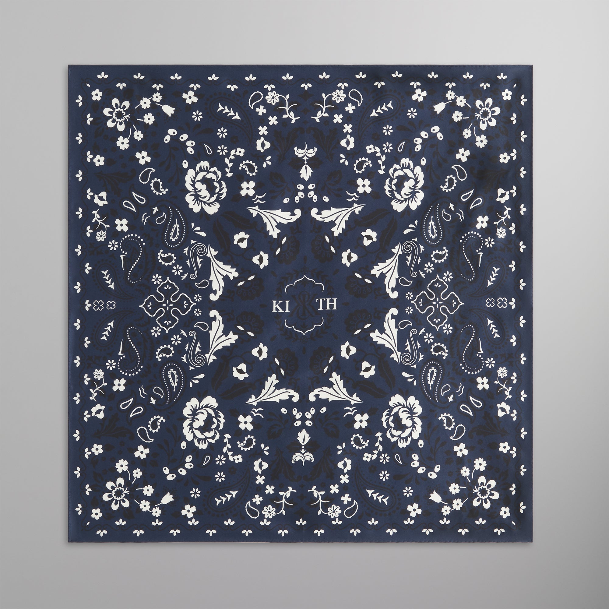 Kith Paisley Printed Silk Bandana - Nocturnal – Kith Europe