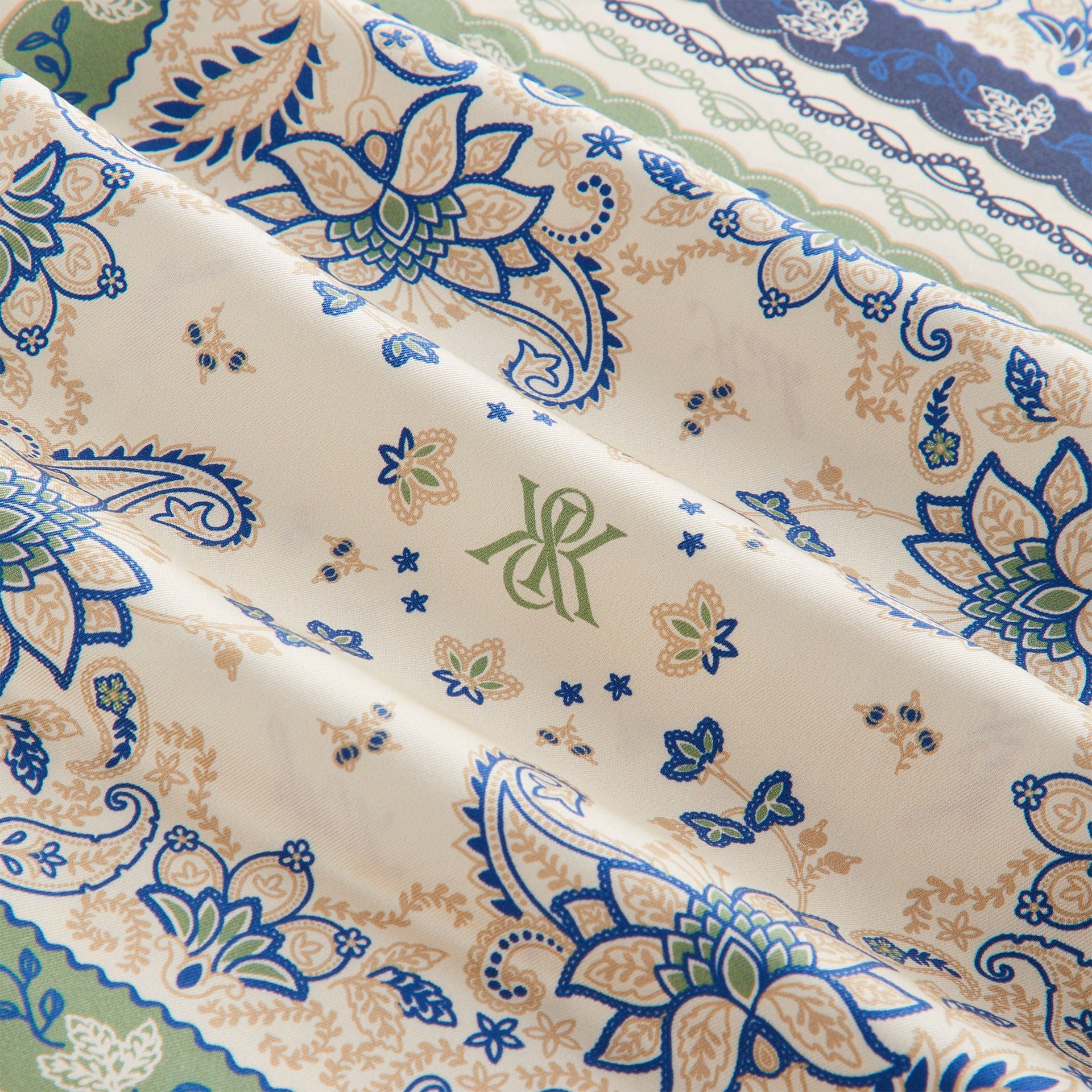 Kith Printed Paisley Silk Scarf - Waffle