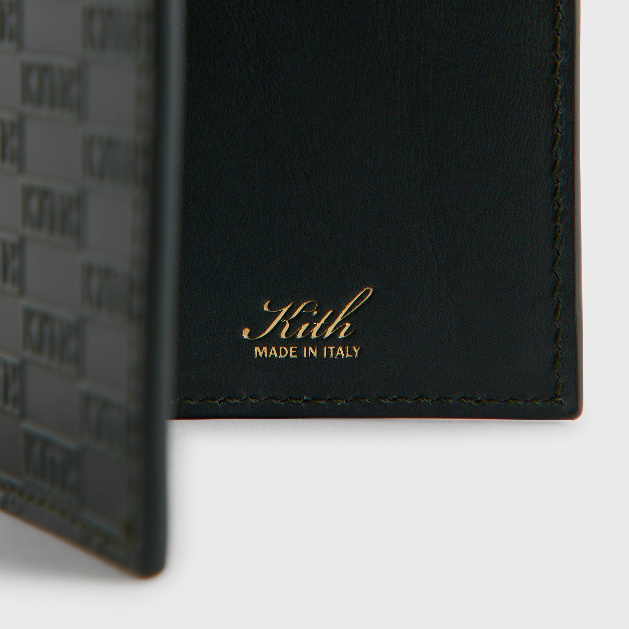 KITH ブラックレザー ケース　モノグラム　kith monogram Kith Monogram Zipper Pouch - Black