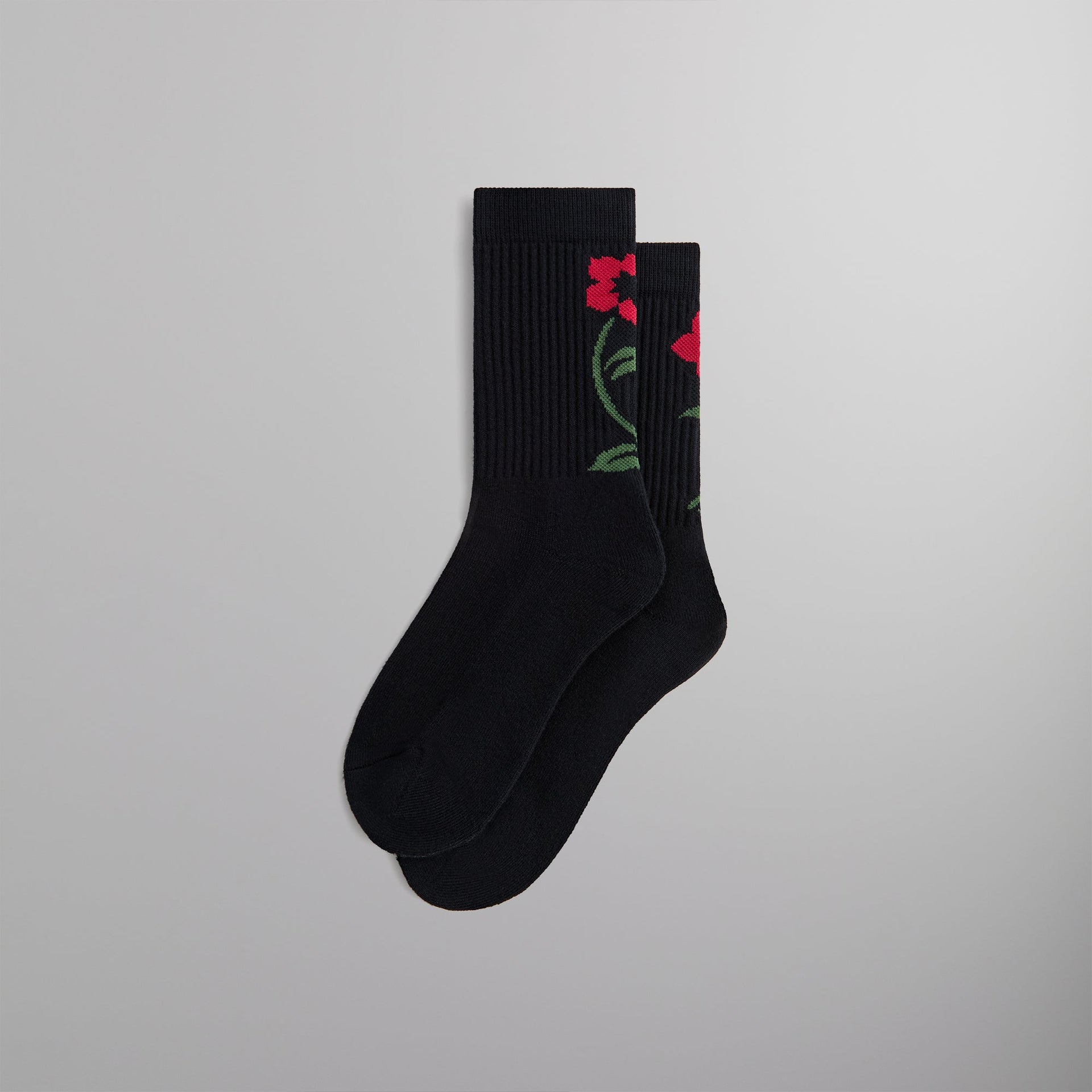 Kith Jacquard Rose Crew Socks - Nocturnal