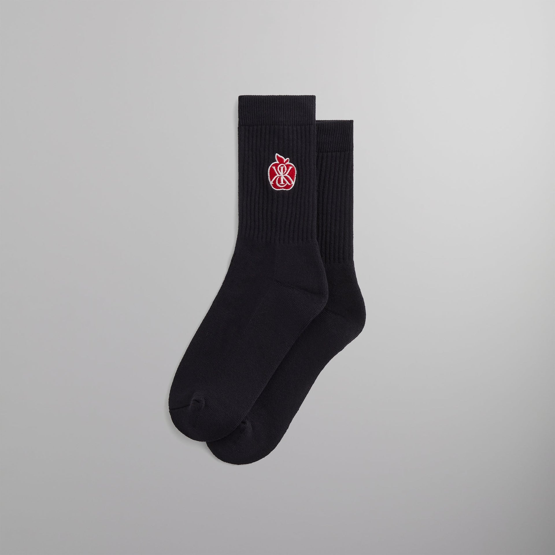 Kith Apple Crest Embroidered Socks - Black