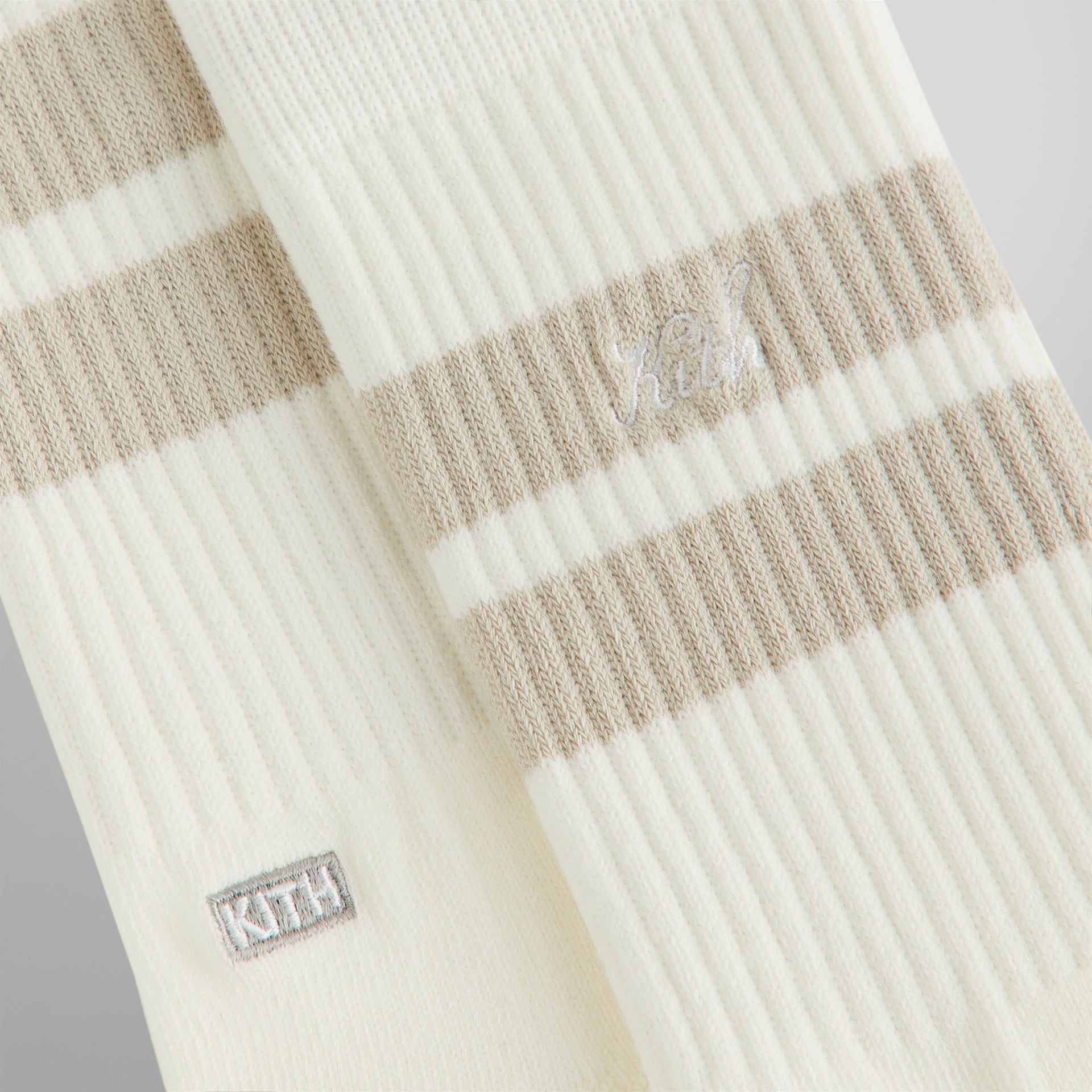 Kith Double Stripe Script Embroidered Cotton Crew Socks - Hallow