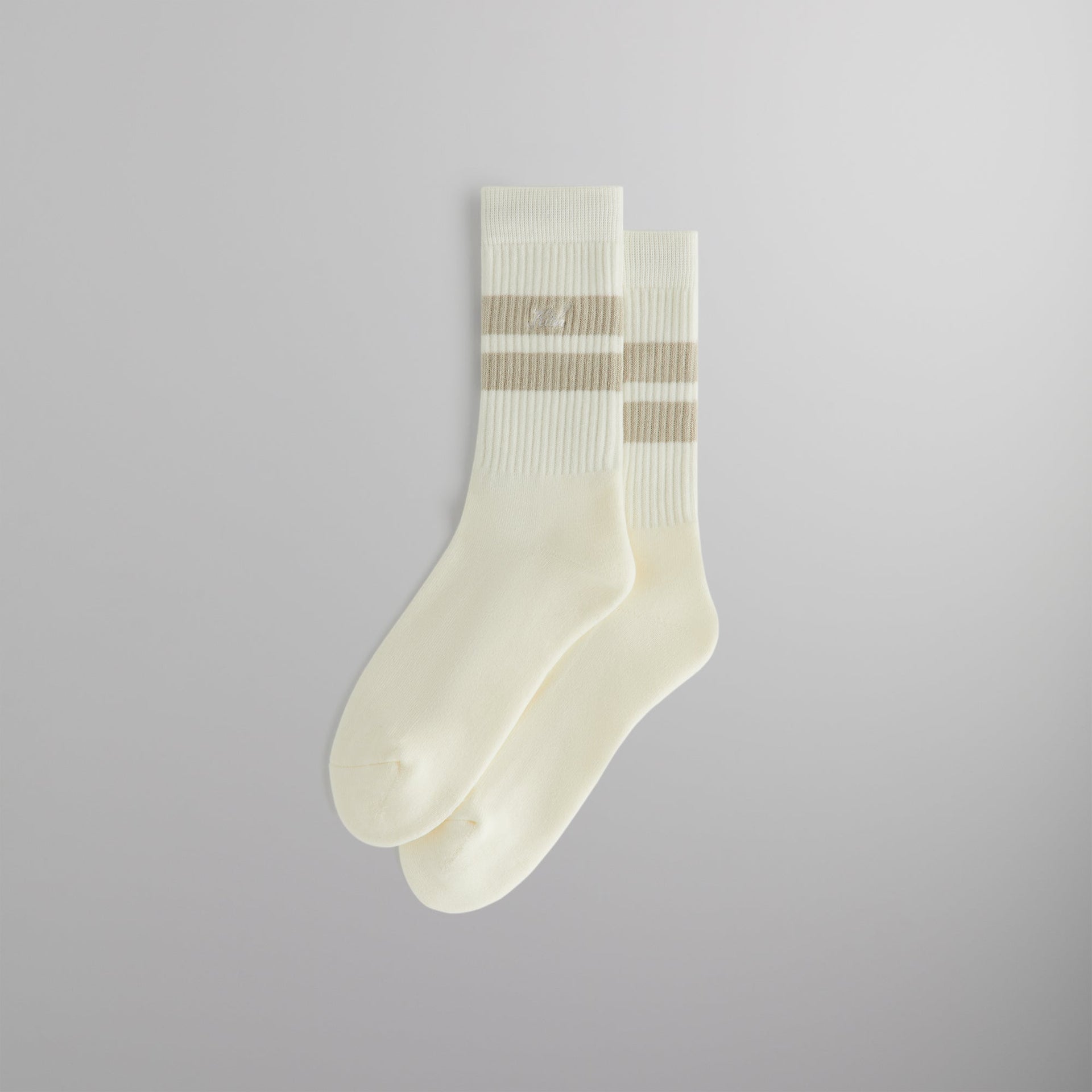 Kith Double Stripe Script Embroidered Cotton Crew Socks - Hallow