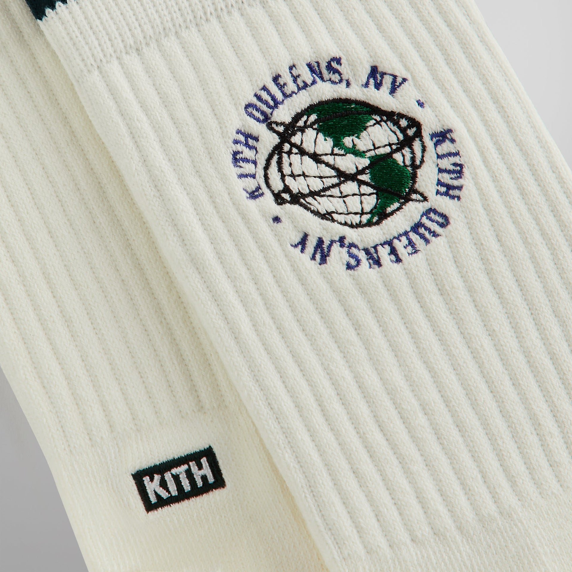 Kith Embroidered Globe Crew Sock - Silk