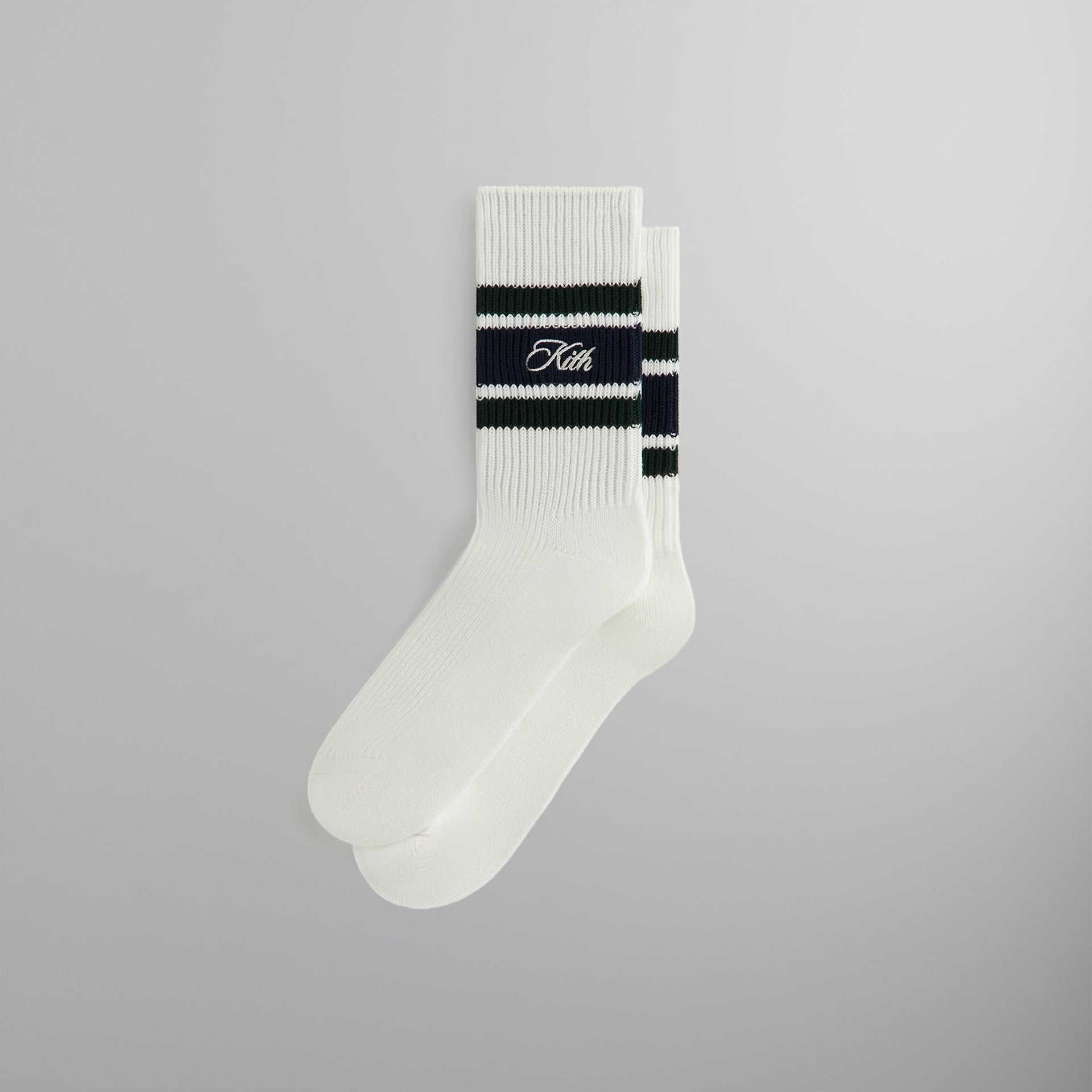 Kith Calf Stripe Relaxed Crew Sock - White