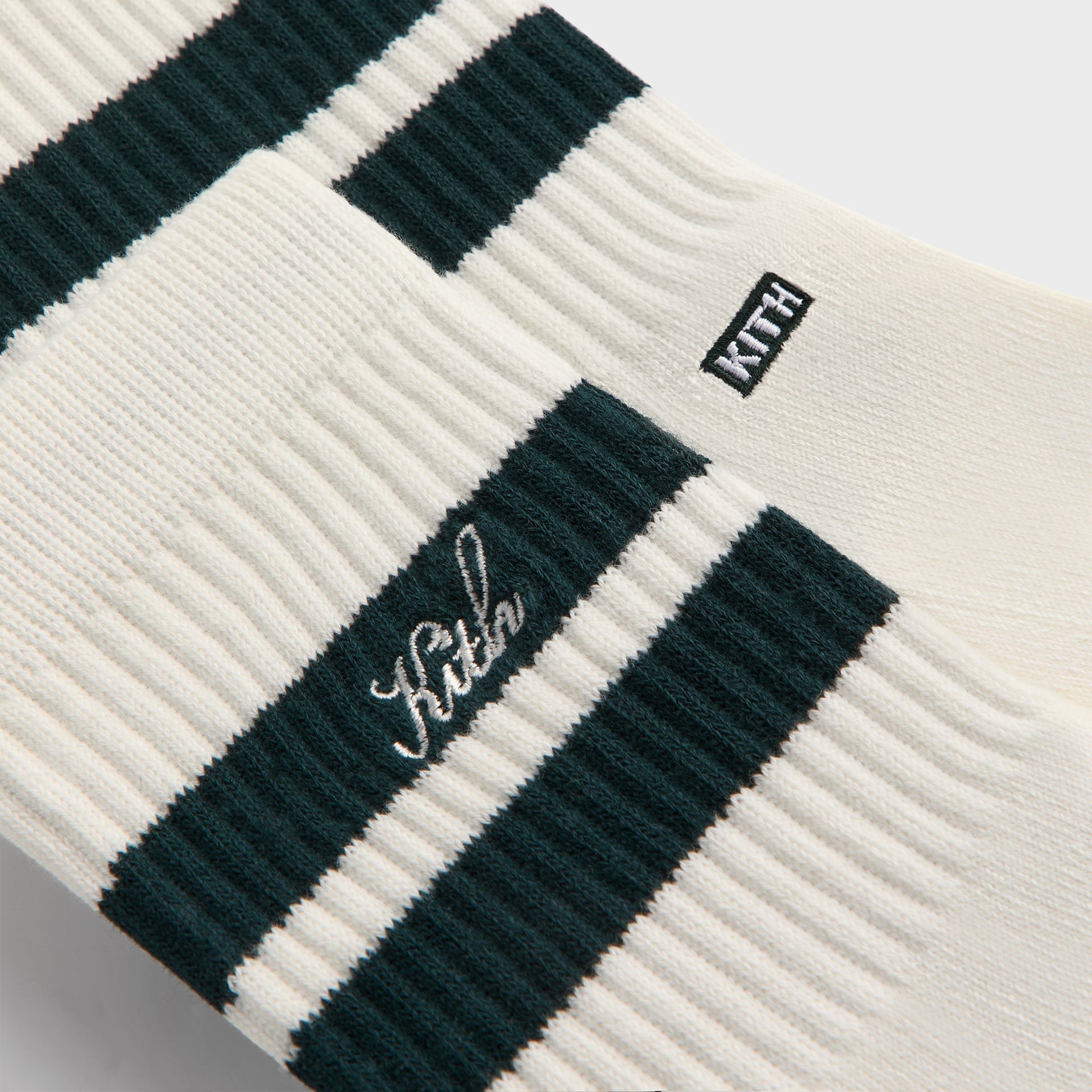 Kith 3-Pack Striped Mid Crew Socks - White PH
