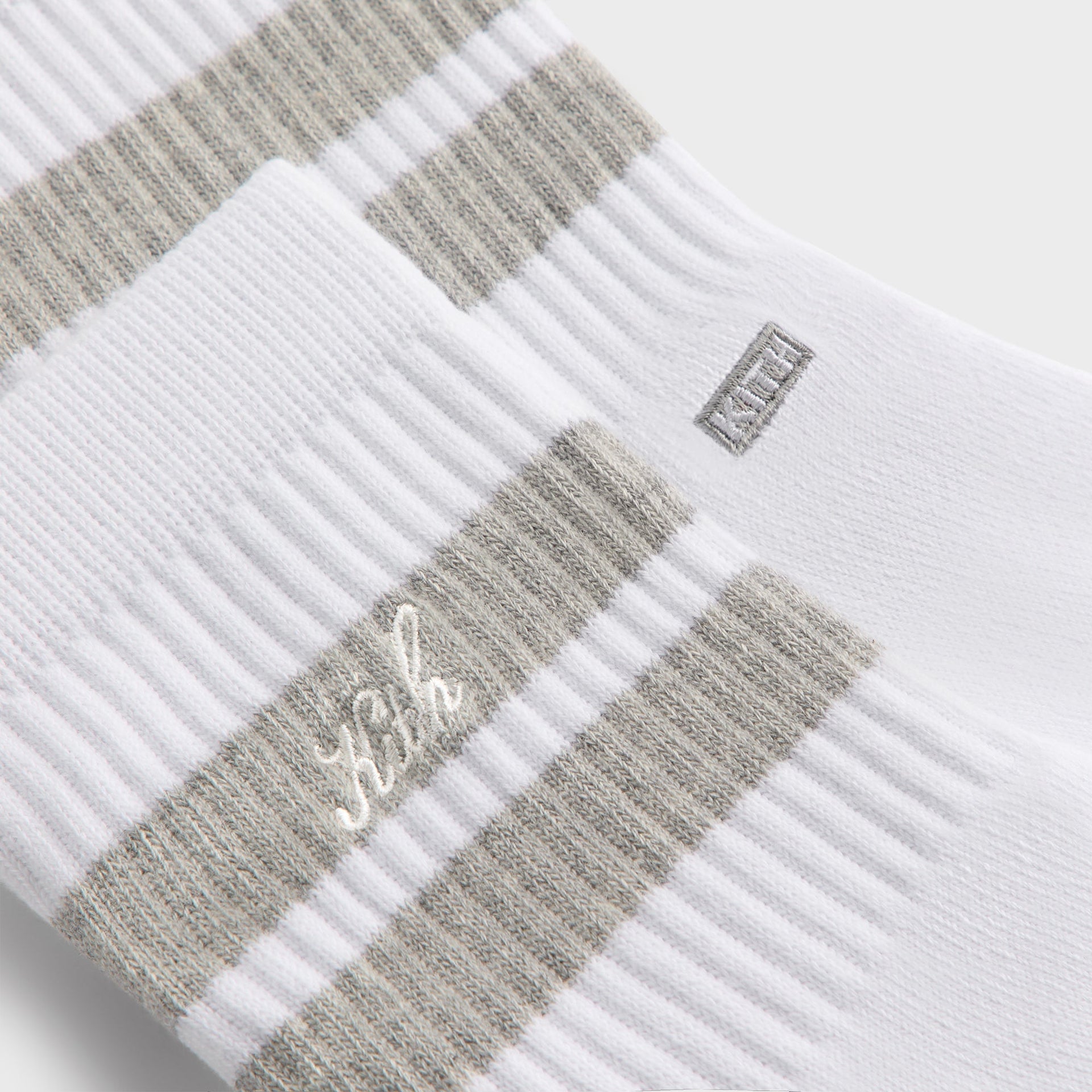 Kith 3-Pack Striped Mid Crew Socks - White PH