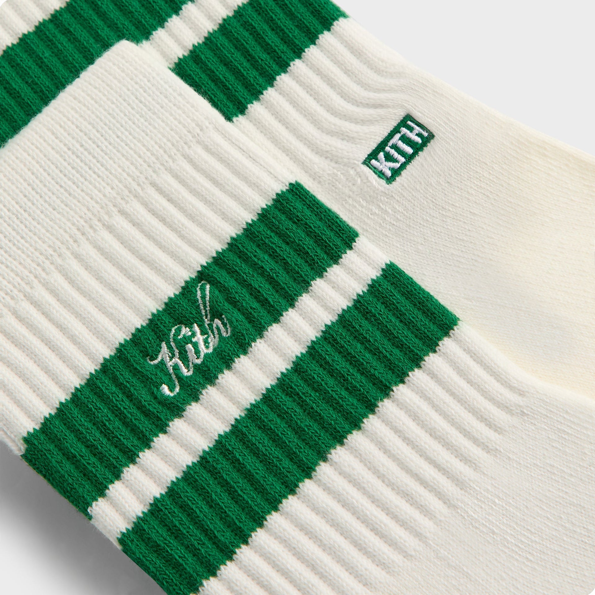 Kith 3-Pack Striped Mid Crew Socks - White PH
