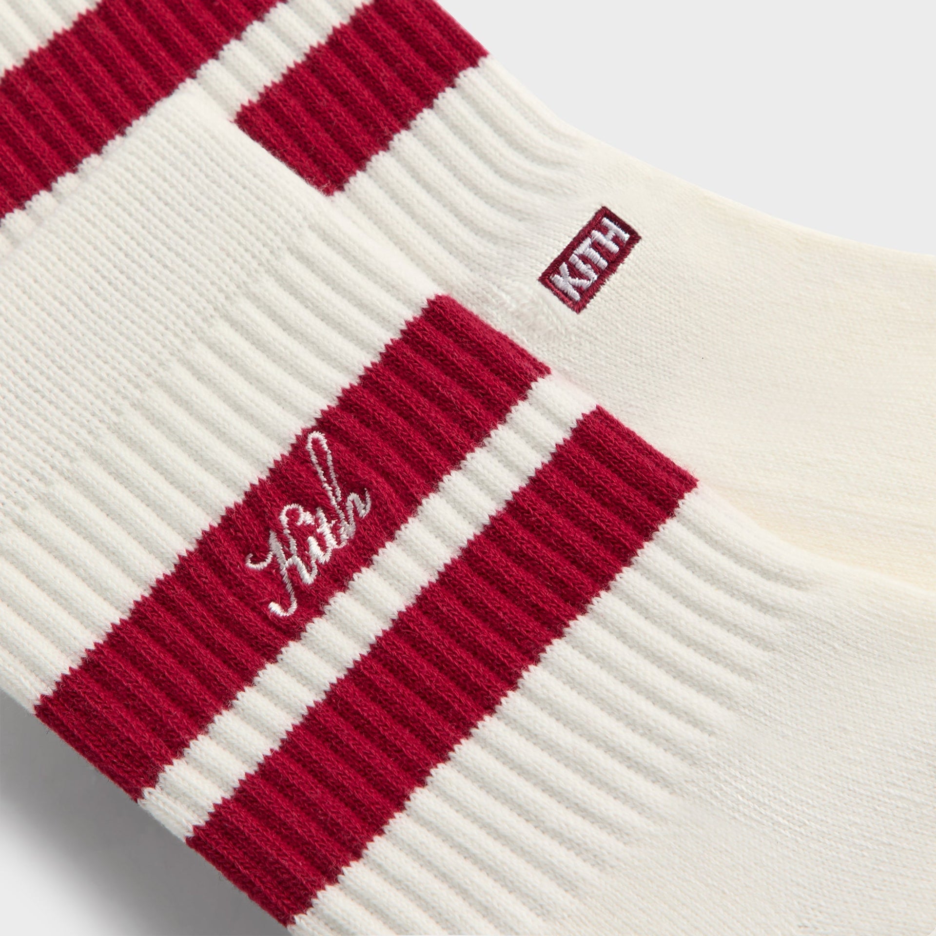 Kith 3-Pack Striped Mid Crew Socks - White PH