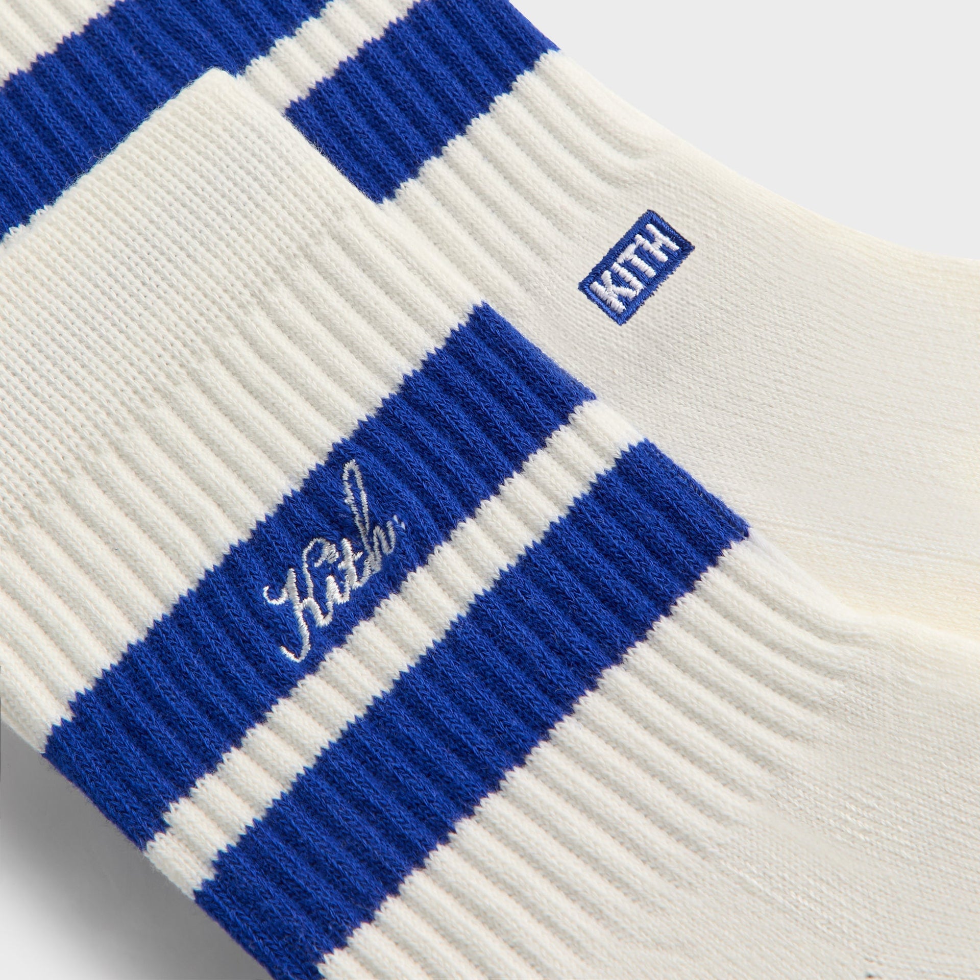 Kith 3-Pack Striped Mid Crew Socks - White PH