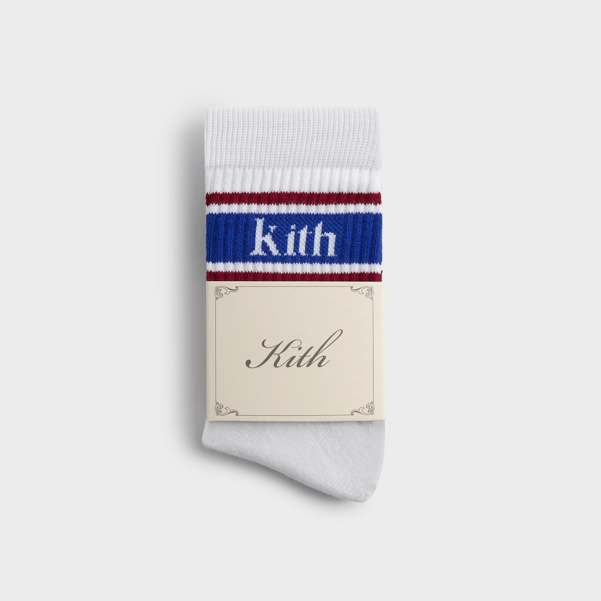 Kith 3-Pack Variegated Striped Mid Crew Socks - White – Kith