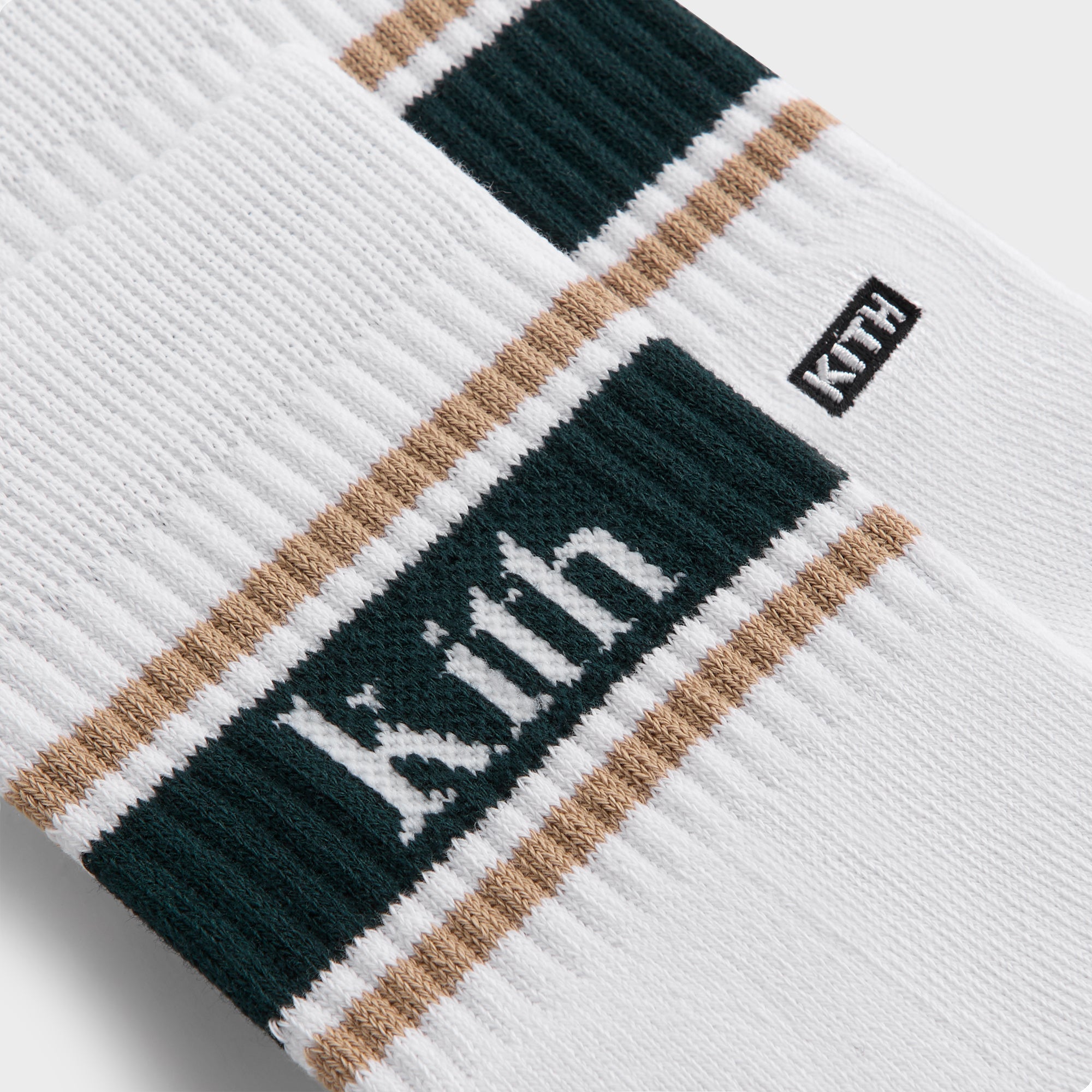 Kith 3-Pack Variegated Striped Mid Crew Socks - White – Kith