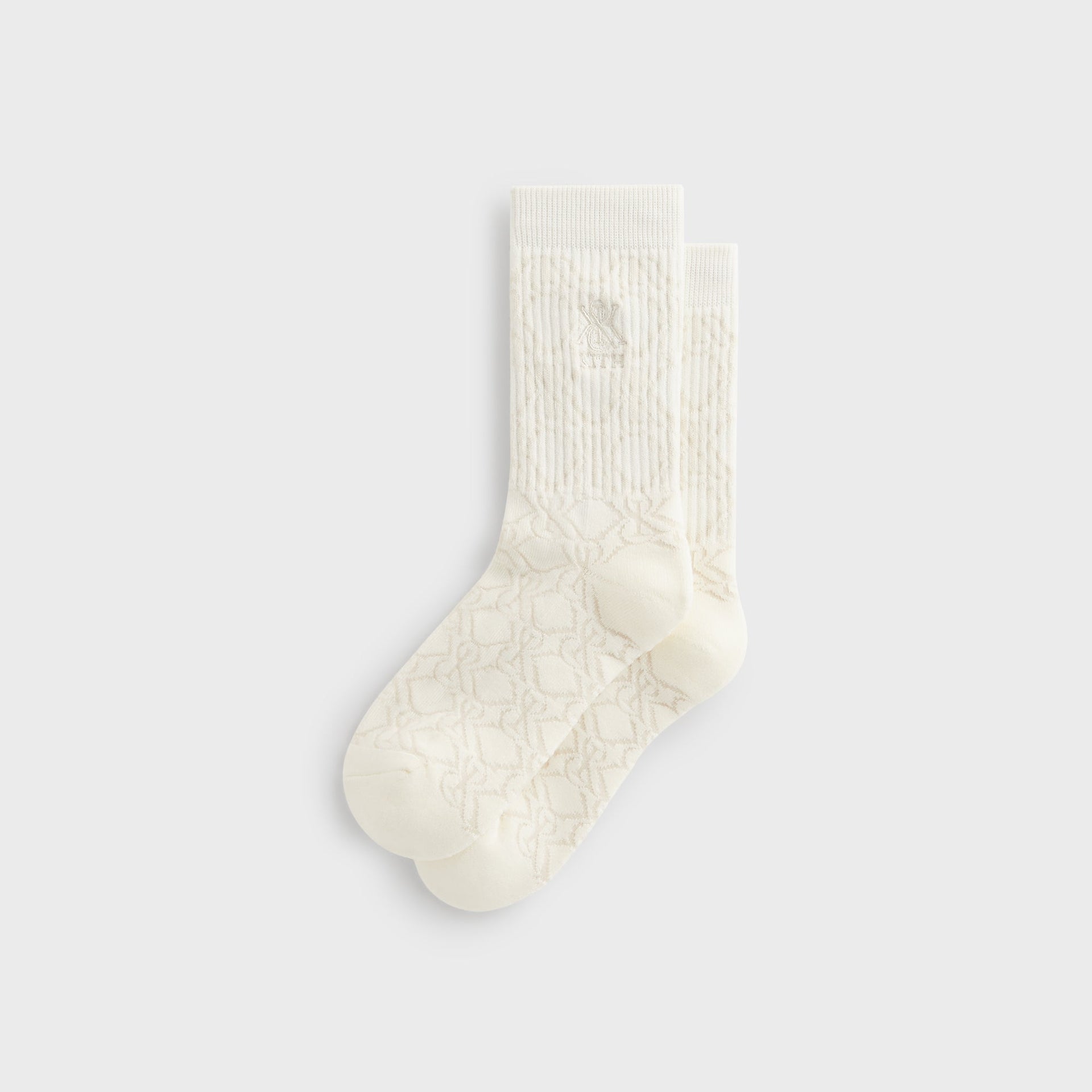 Kith Crest Monogram Jacquard Crew Socks - Silk