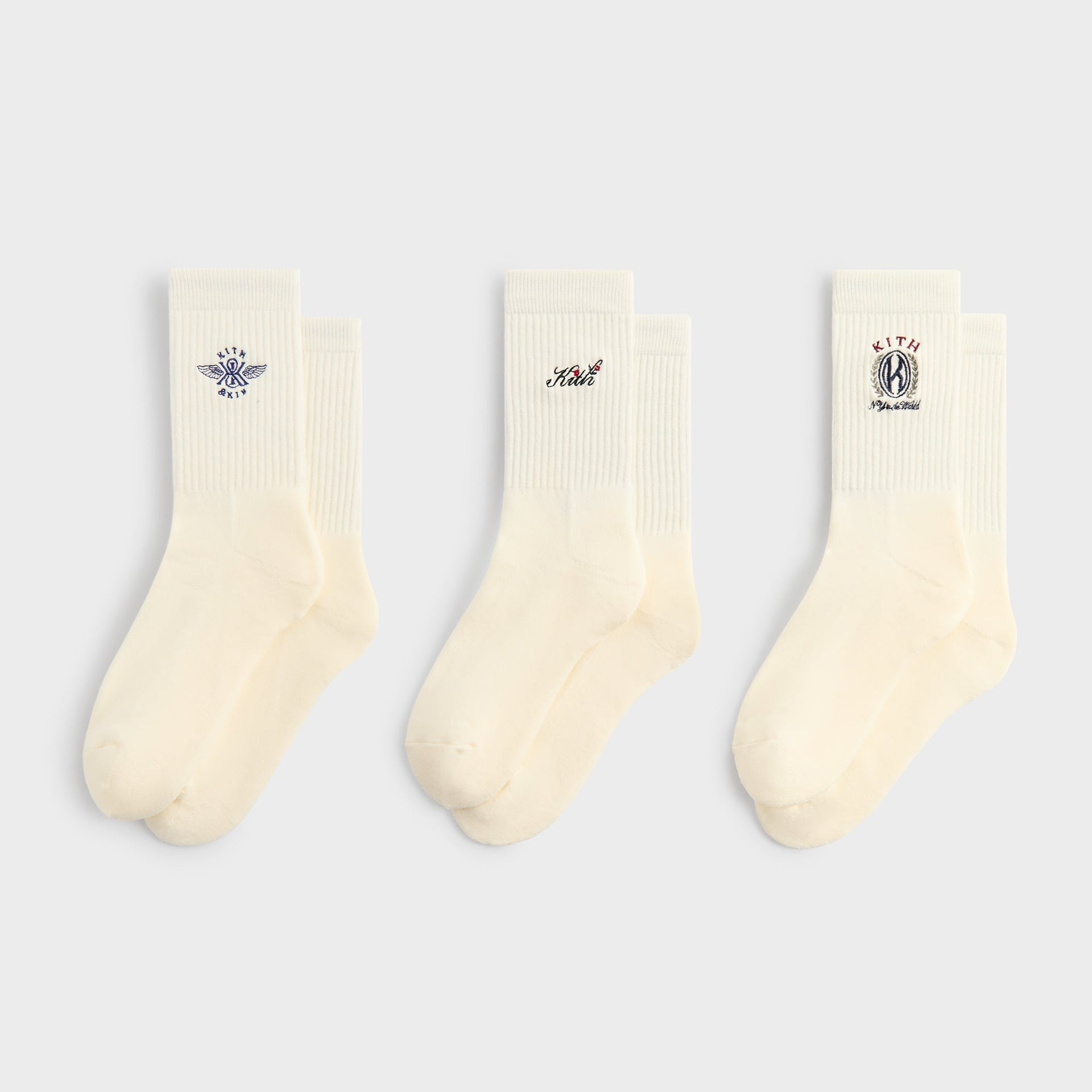 Kith 3-Pack Graphic Crew Socks - Silk