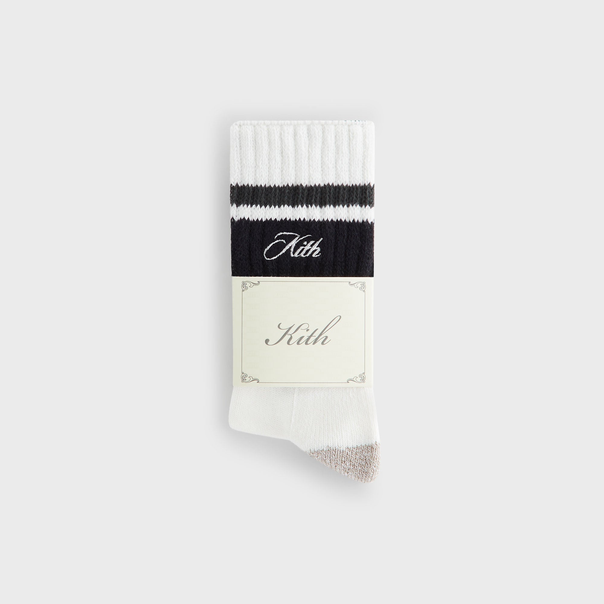 レッグウェア Kith Variegated Striped 3-Pack Socks Kith 3-Pack Variegated Striped Mid Crew Socks - White – Kith