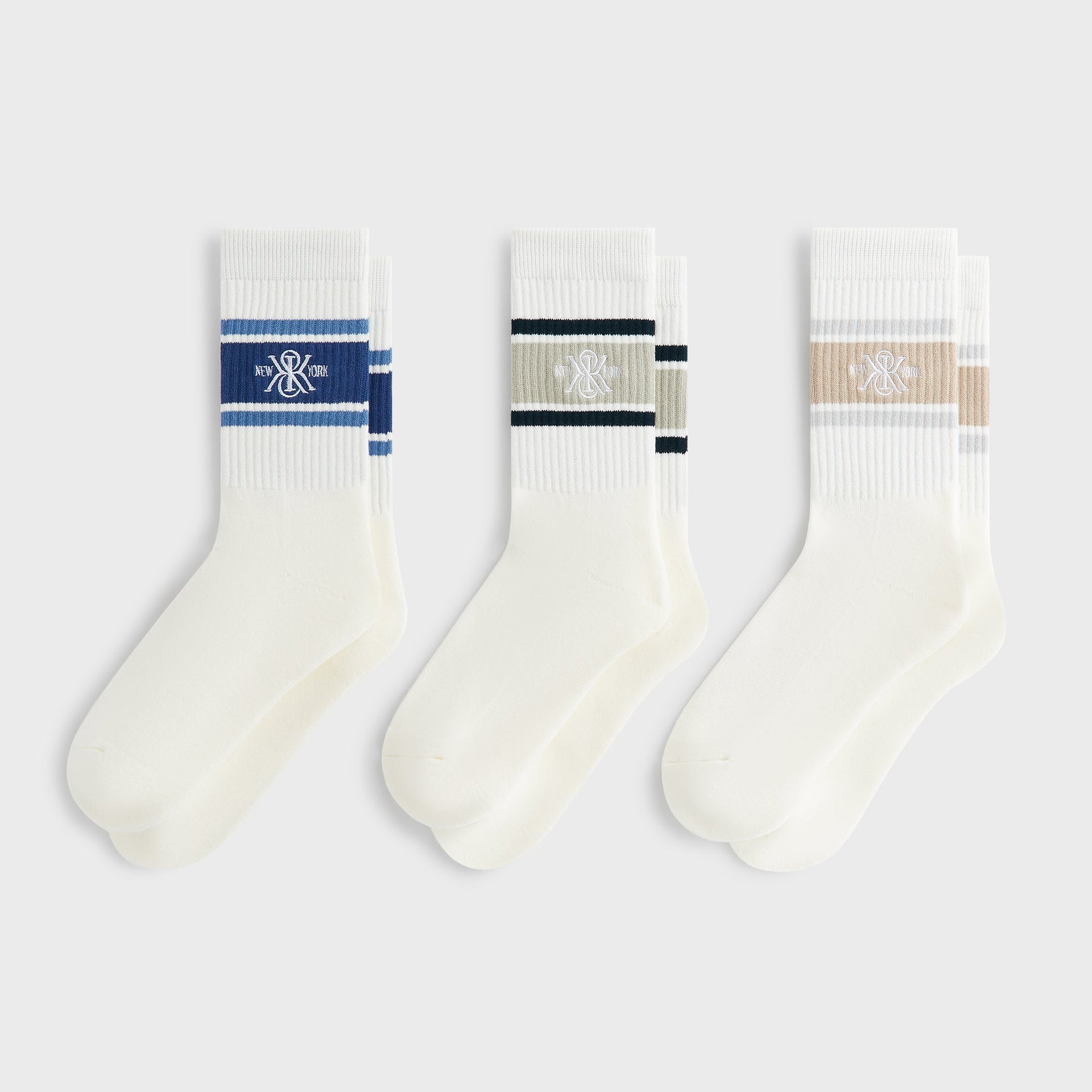 Kith 3-Pack New York Crest Cotton Crew Socks - Multi