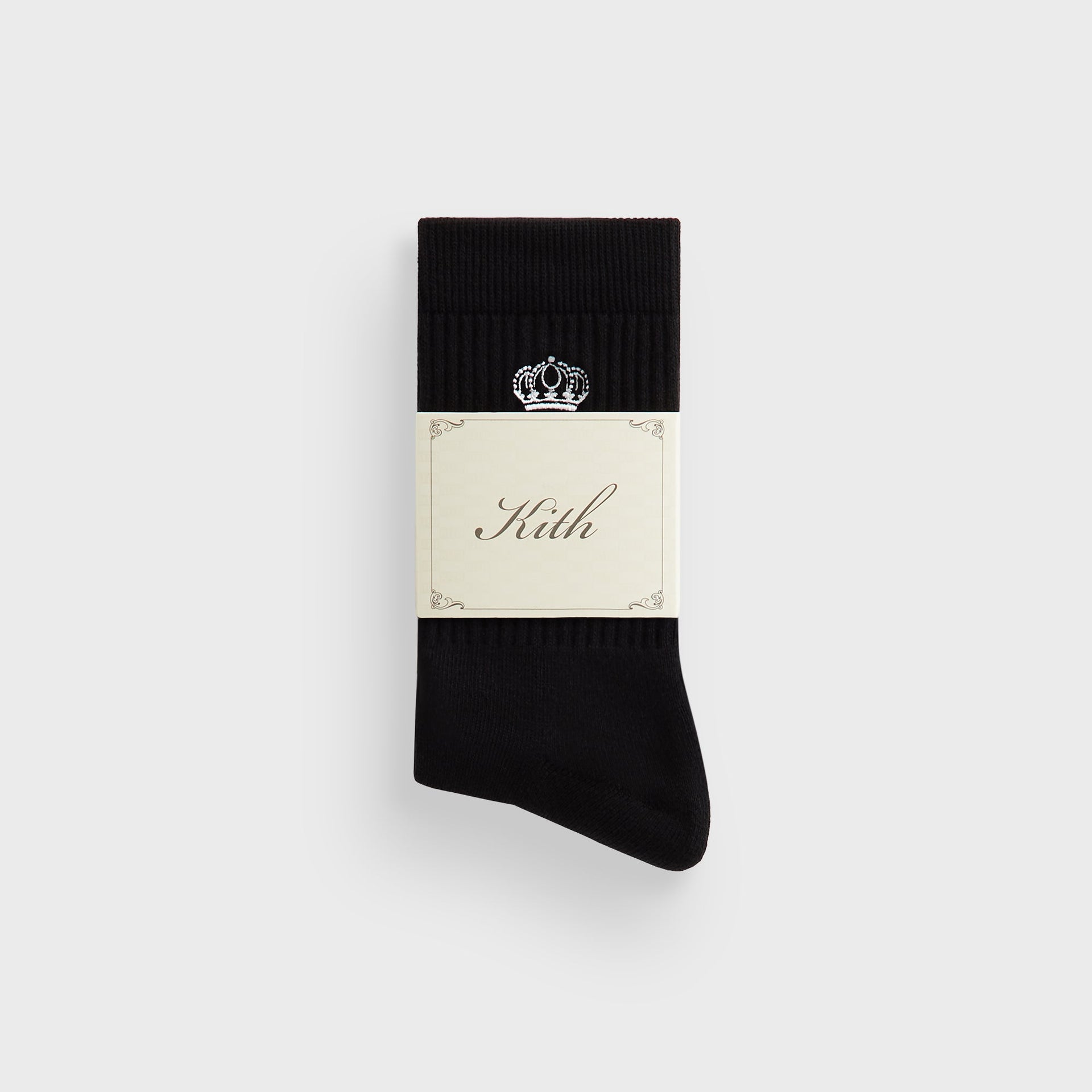 Kith Insignia Cotton Mid Crew Socks - Black