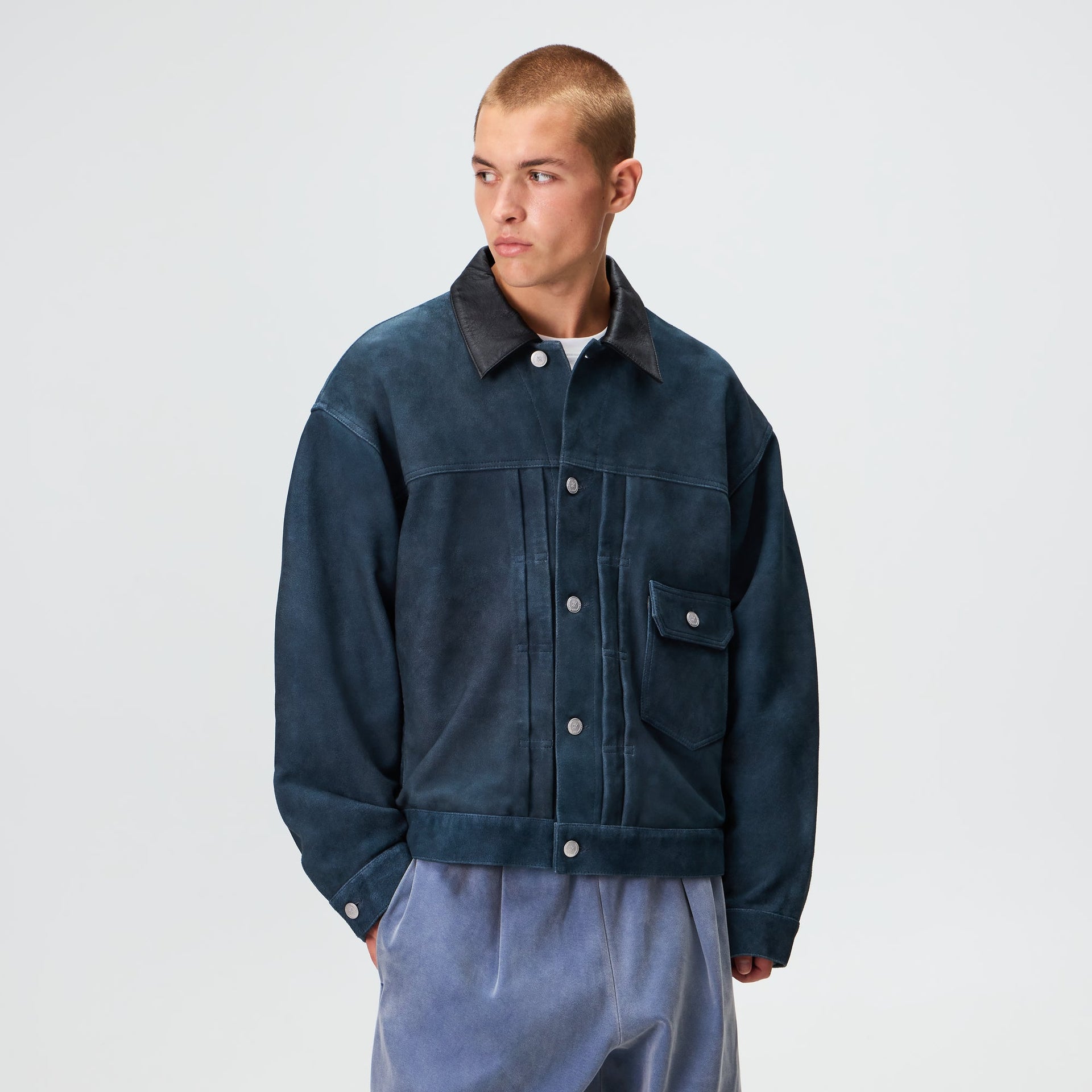 Kith Suede Alonzo Jacket - Blue Heron