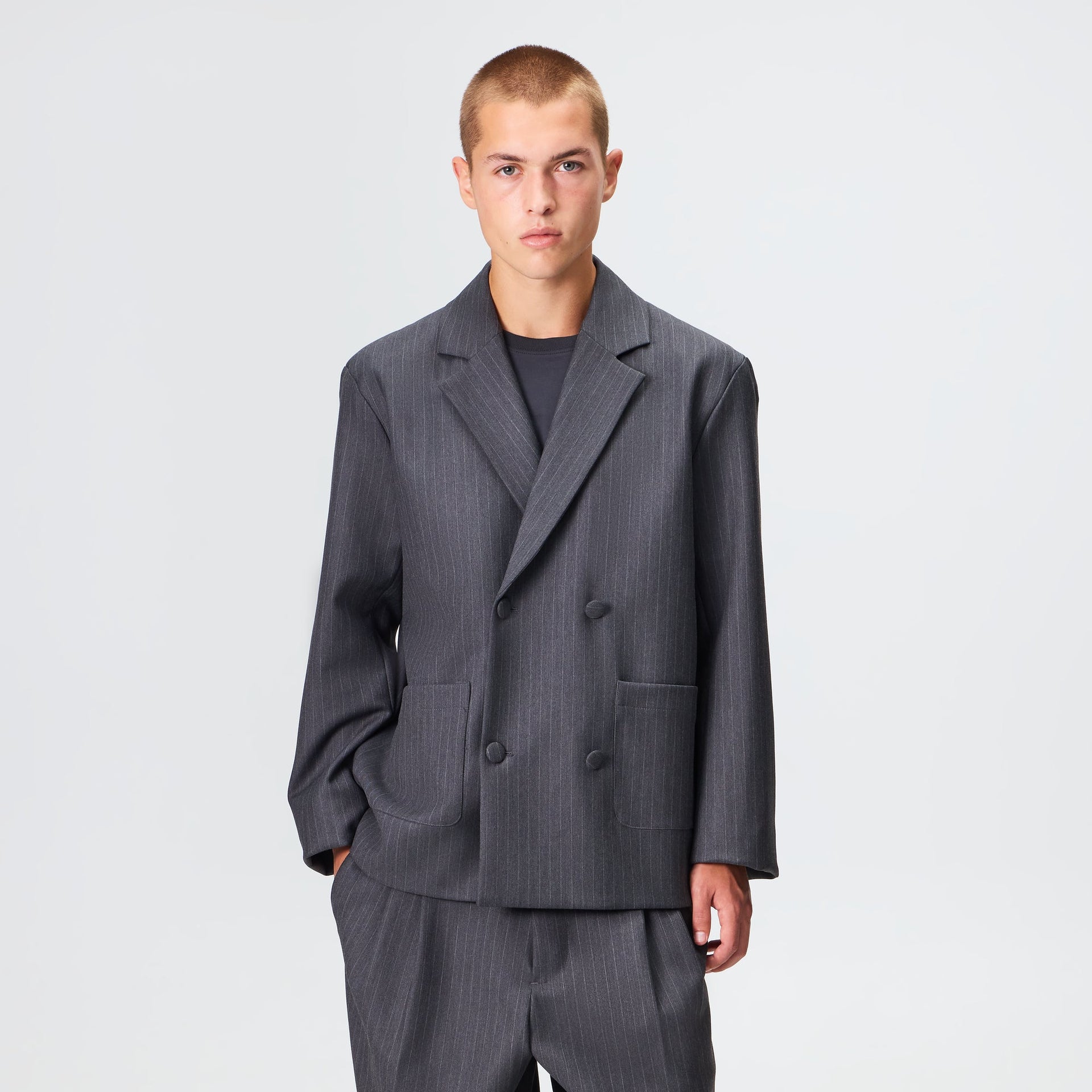 Kith Double Weave Raya Blazer - Dark Heather Grey