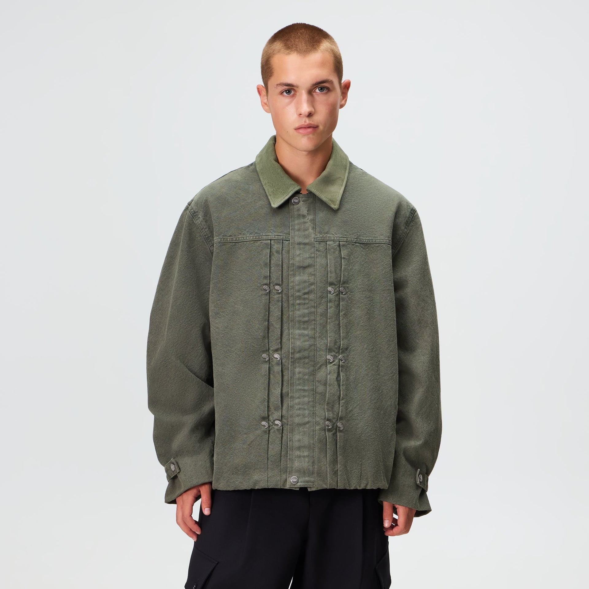 Kith Washed Canvas Ariel Blouson Jacket - Cypress