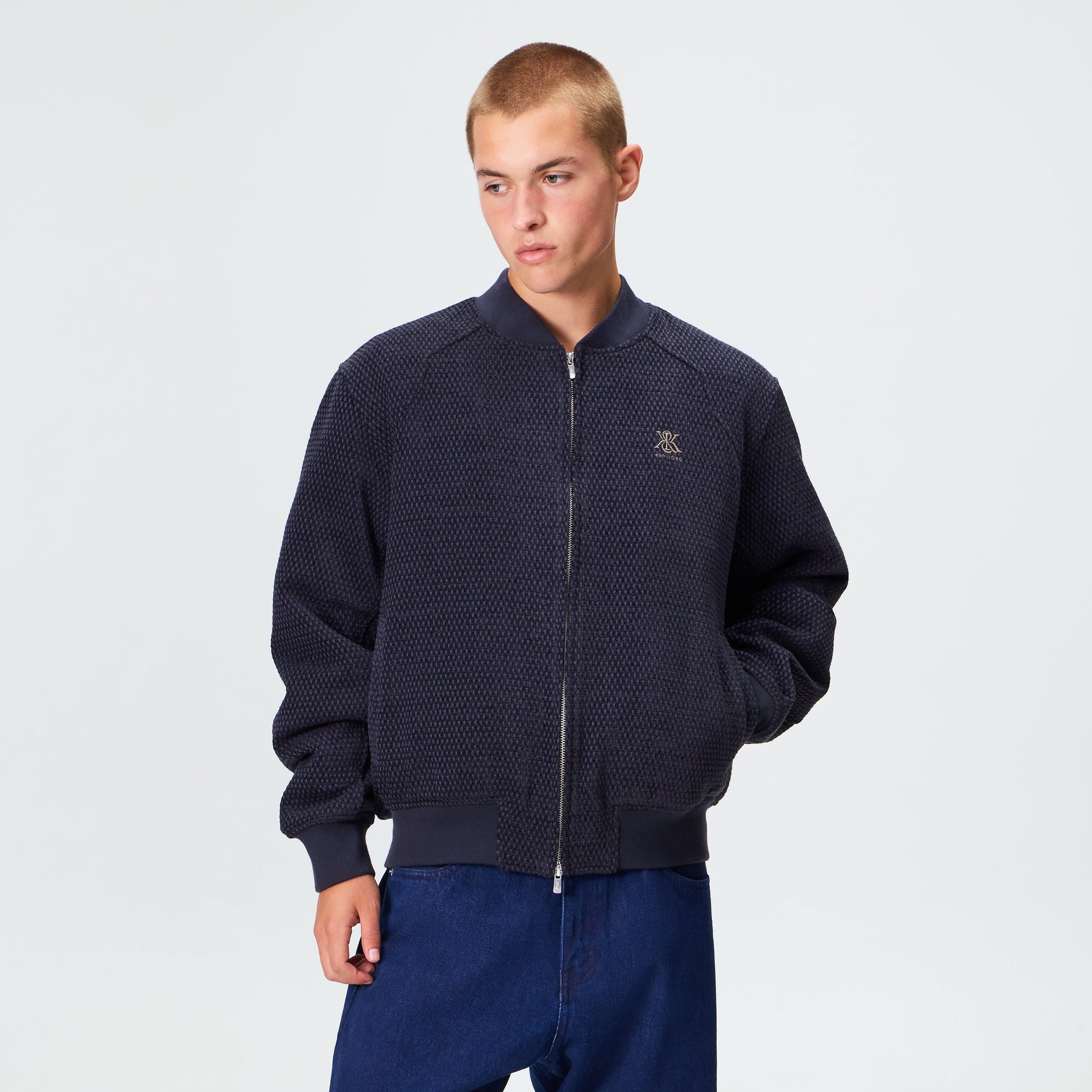 Kith Chenille Roy Bomber Jacket - Ink